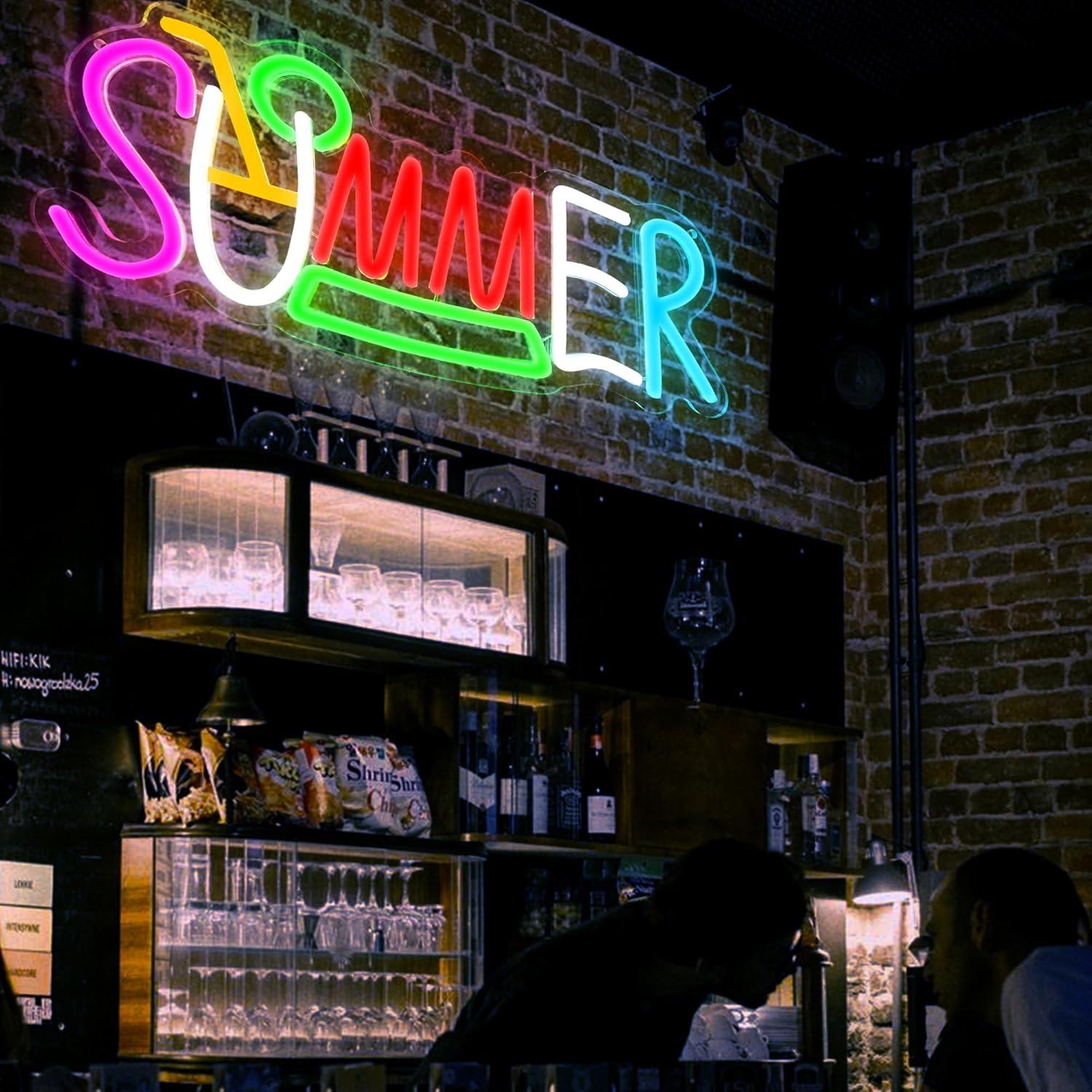 Cartel de Neón Sticourd Olas de Surf 40x18 cm USB Decorativo