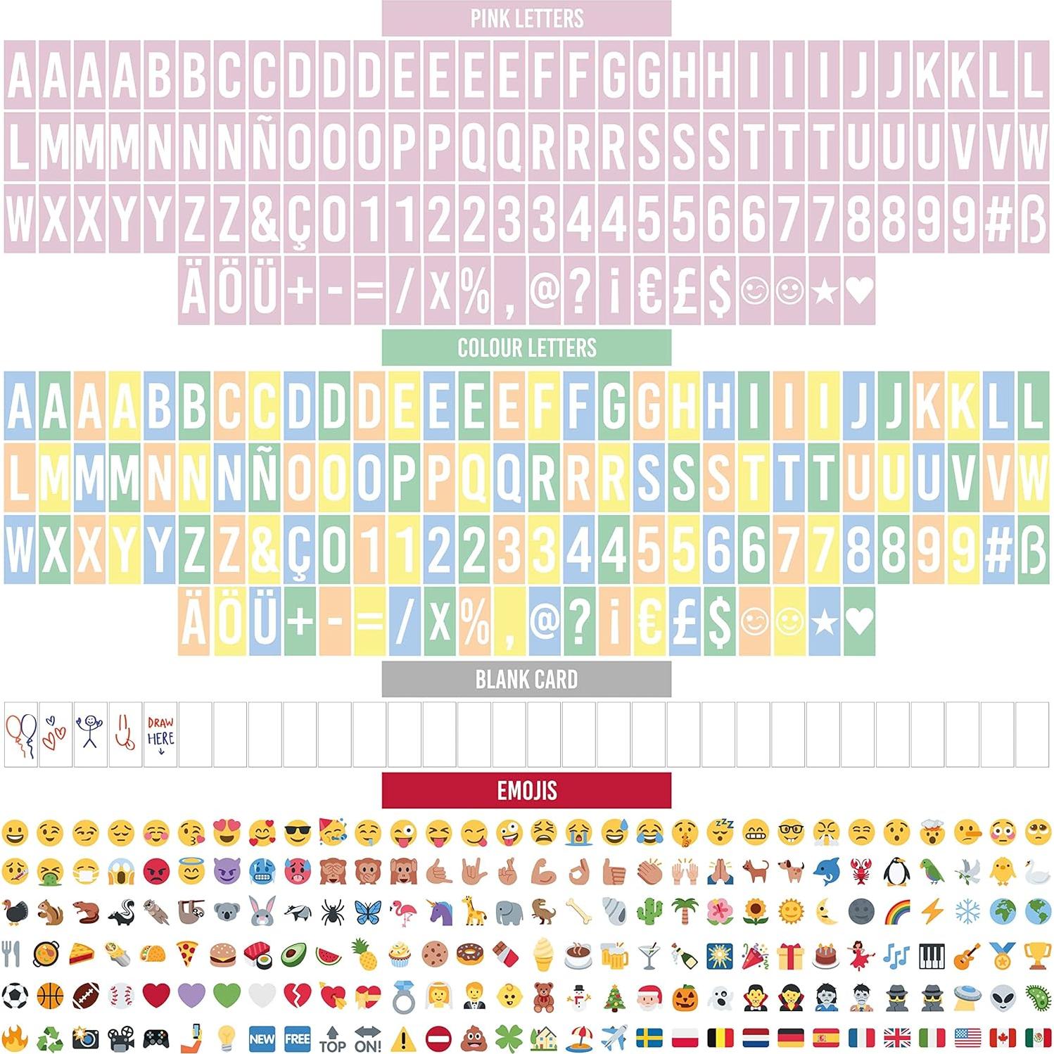 Caja de Luz LED Rosa con 400 Letras y Emojis - BONNYCO