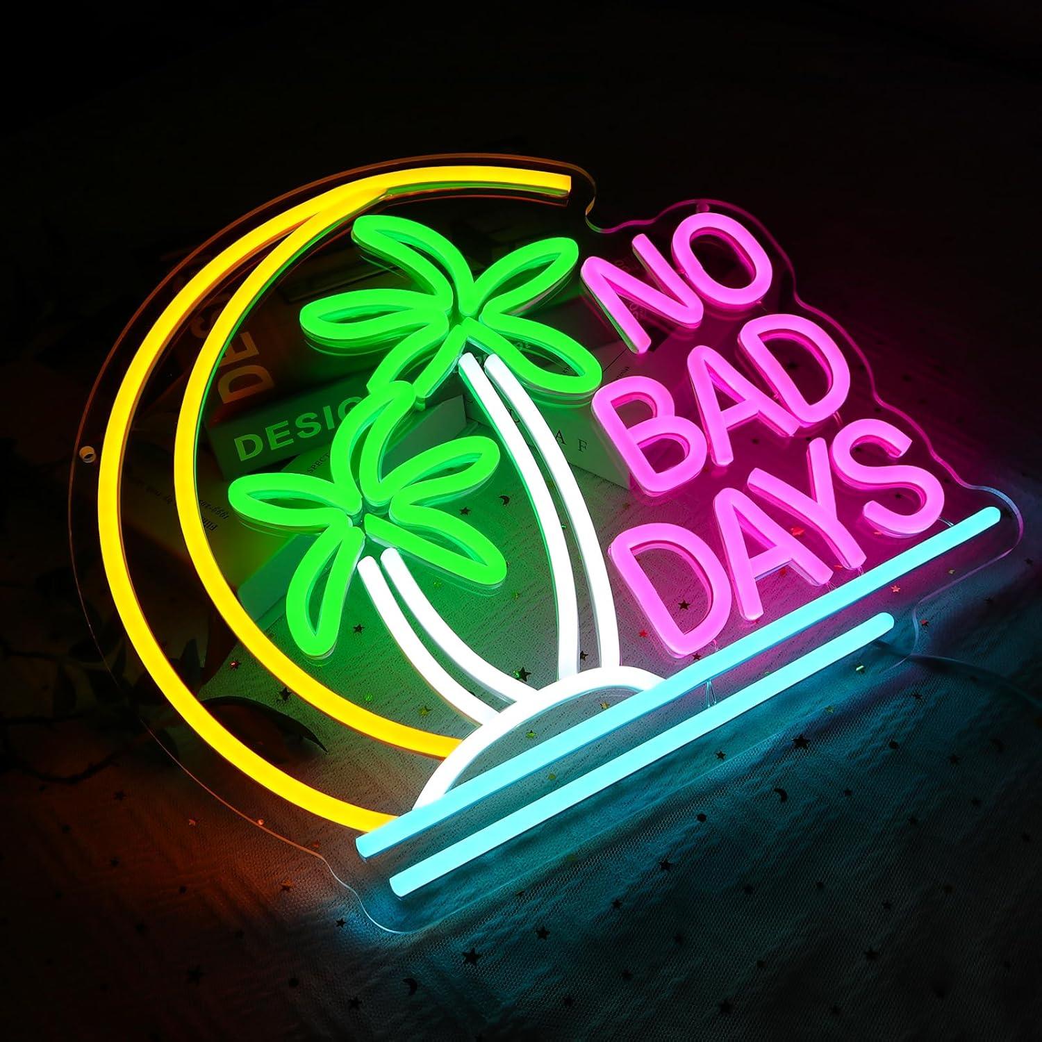 Letrero de Neón PMCVYH No Malos Días 33.5x32 cm LED Decoración
