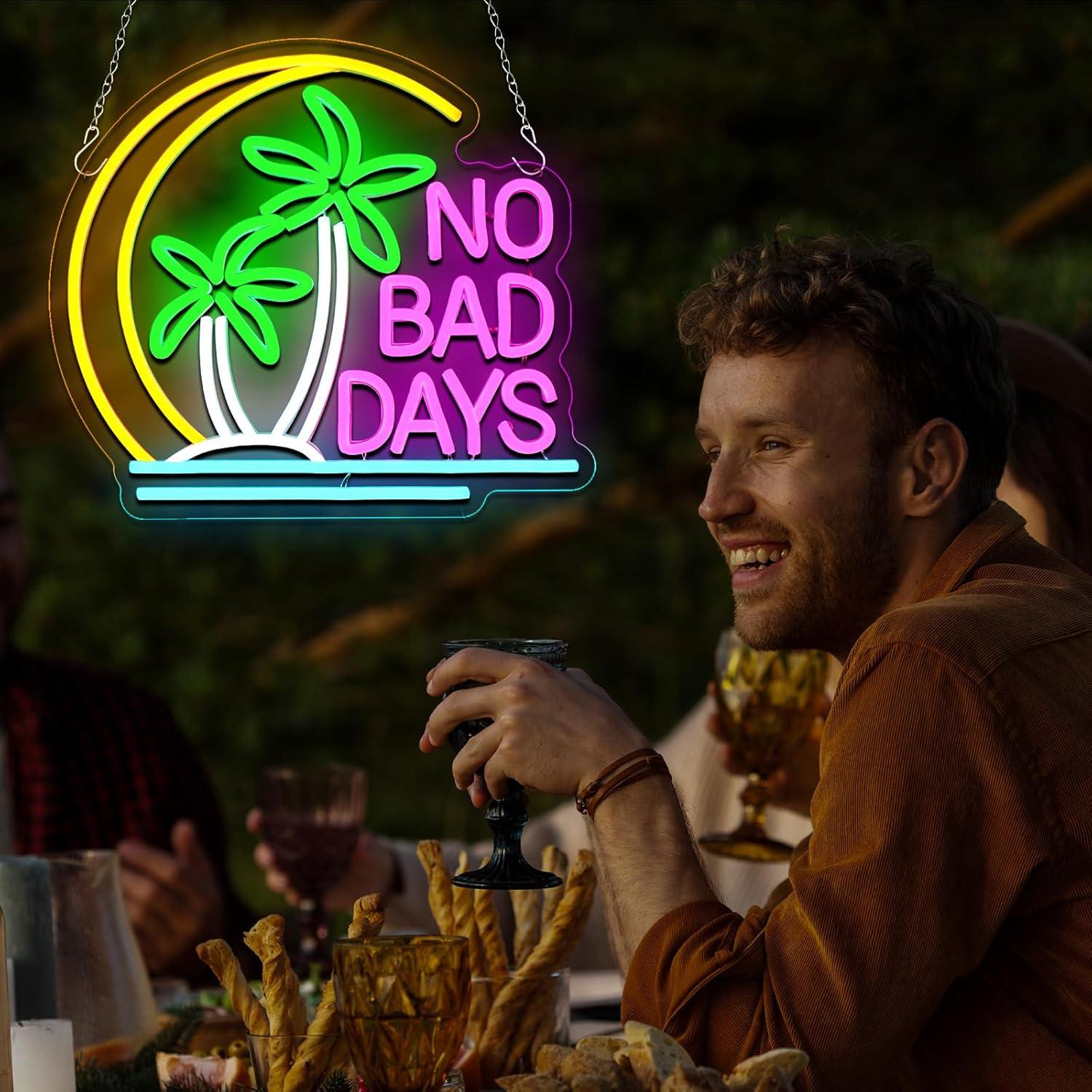 Letrero de Neón PMCVYH No Malos Días 33.5x32 cm LED Decoración