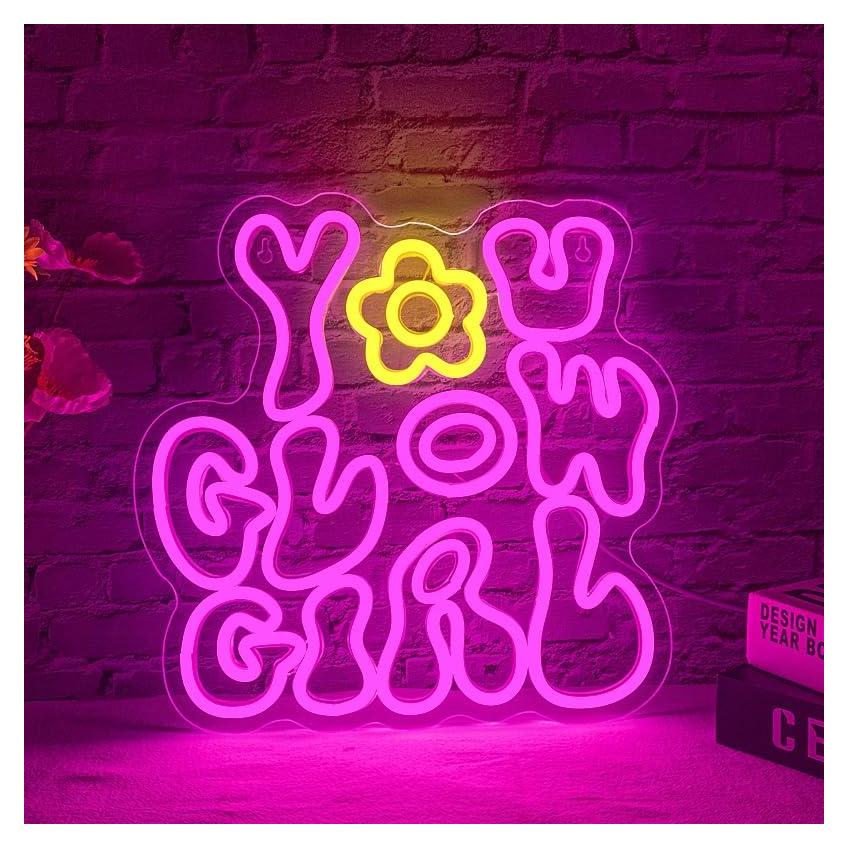 Letrero Neón Rosa WLHOPE Tú Brillas Chica 31x32cm LED