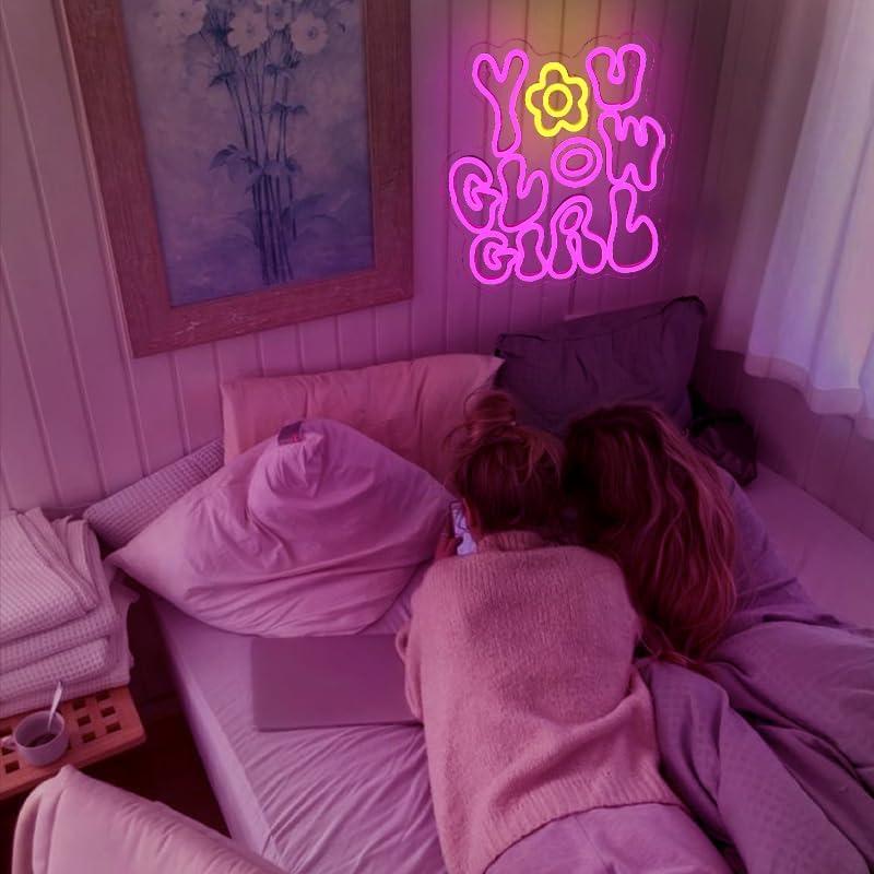 Letrero Neón Rosa WLHOPE Tú Brillas Chica 31x32cm LED