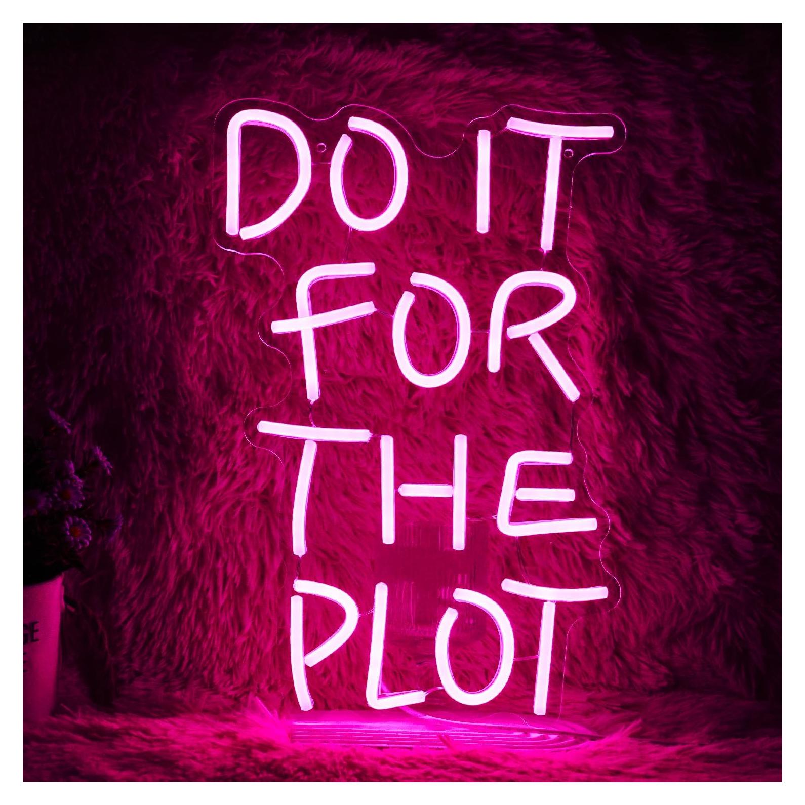 Letrero de Neón Rosa GNVETZLL 41.91x32 cm Luz Regulable USB