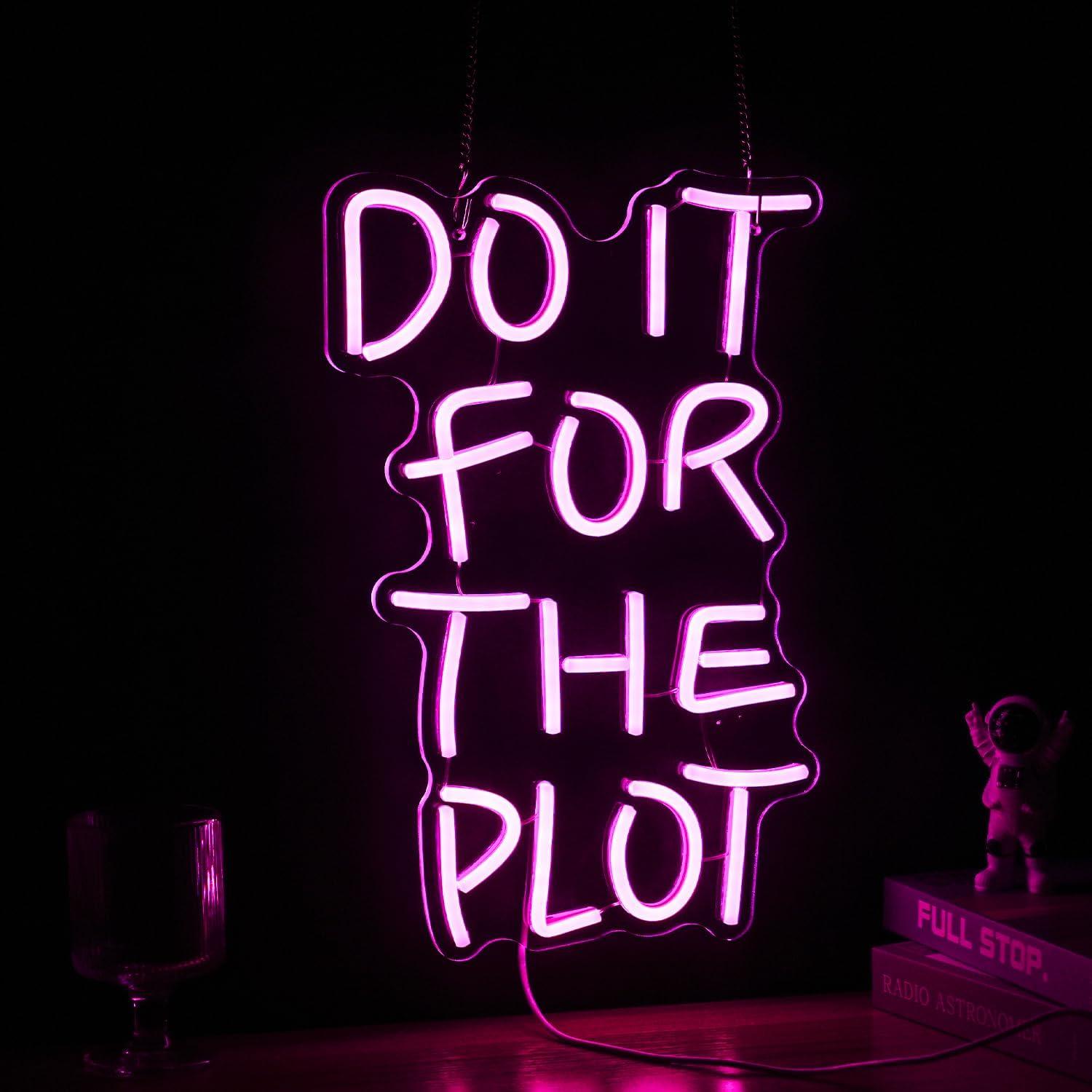 Letrero de Neón Rosa GNVETZLL 41.91x32 cm Luz Regulable USB