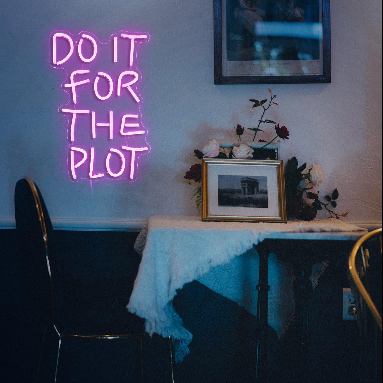 Letrero de Neón Rosa GNVETZLL 41.91x32 cm Luz Regulable USB