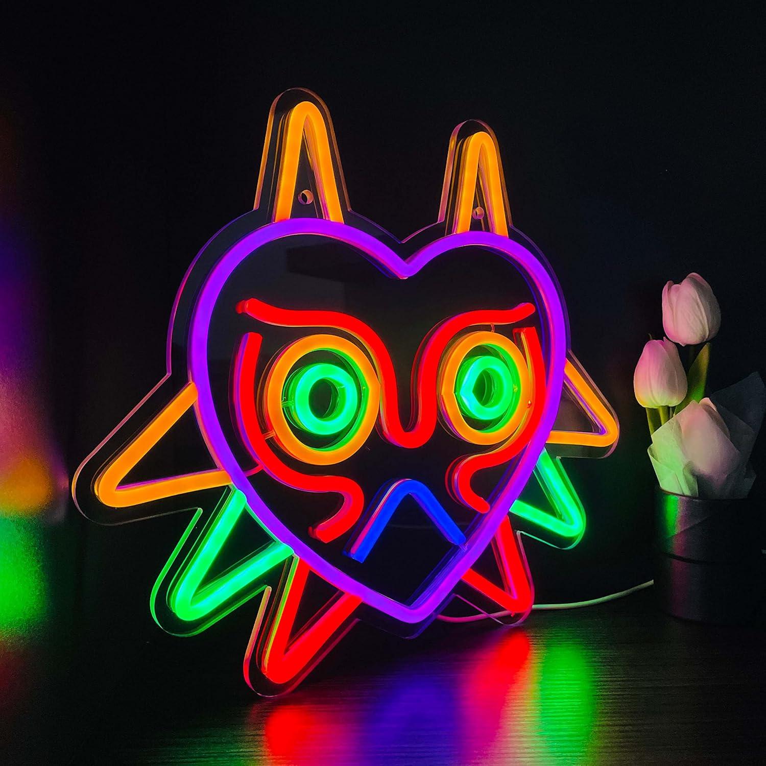 Cartel LED Neon Majora's Mask GGK 35.8x31 cm Decoración