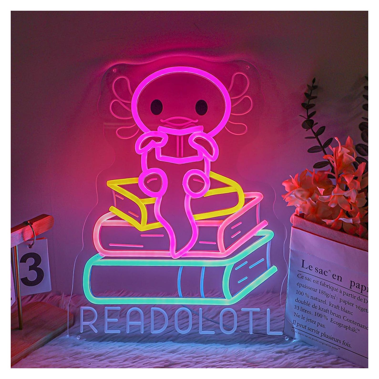 Luz de Neón LED Salamandra Readolotl 38x29 cm USB