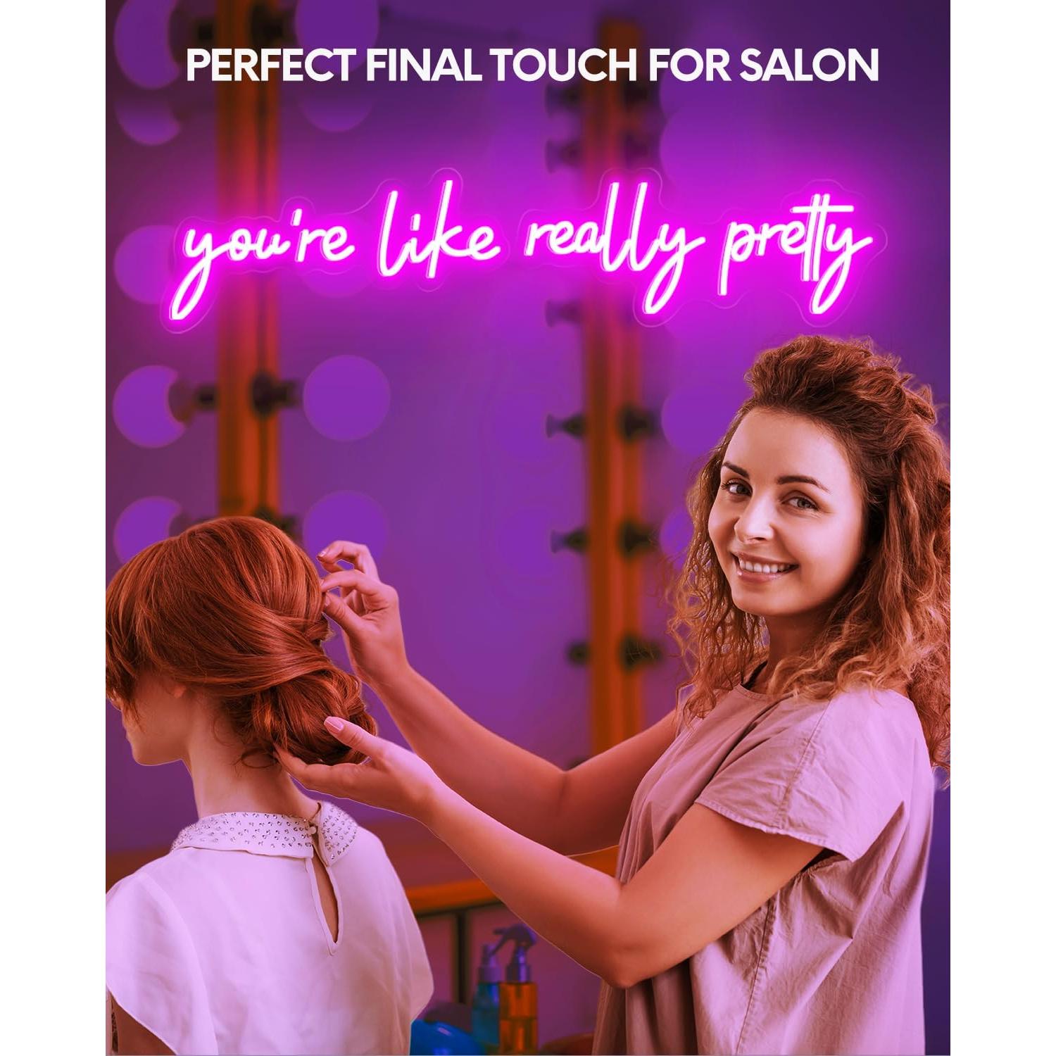 Letrero Neón Eres Realmente Bonita LED 81.28 cm con Control Remoto