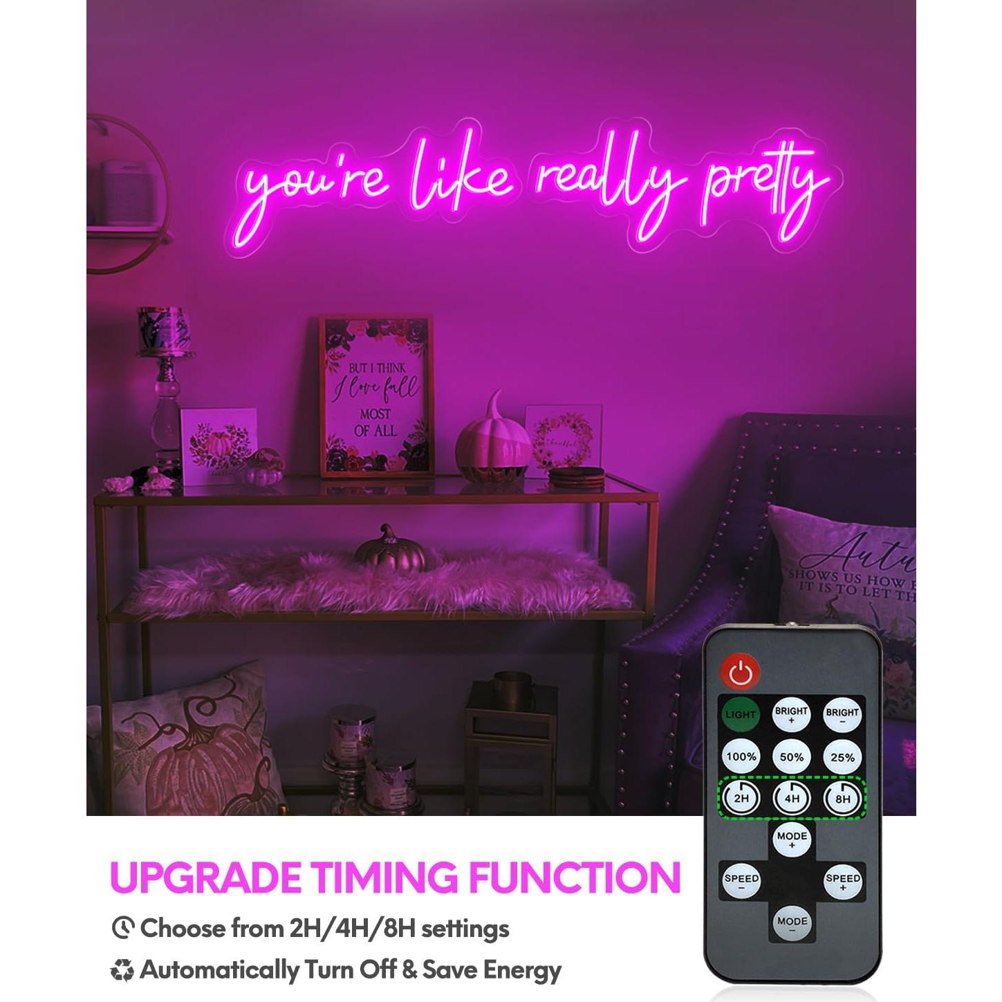 Letrero Neón Eres Realmente Bonita LED 81.28 cm con Control Remoto