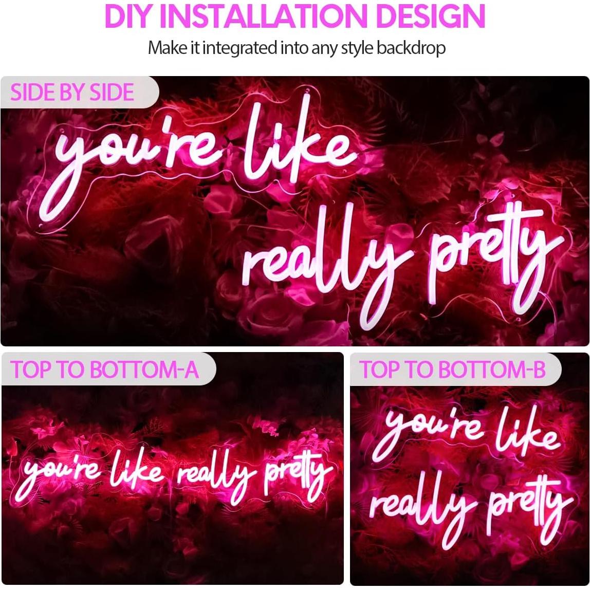 Letrero Neón Eres Realmente Bonita LED 81.28 cm con Control Remoto