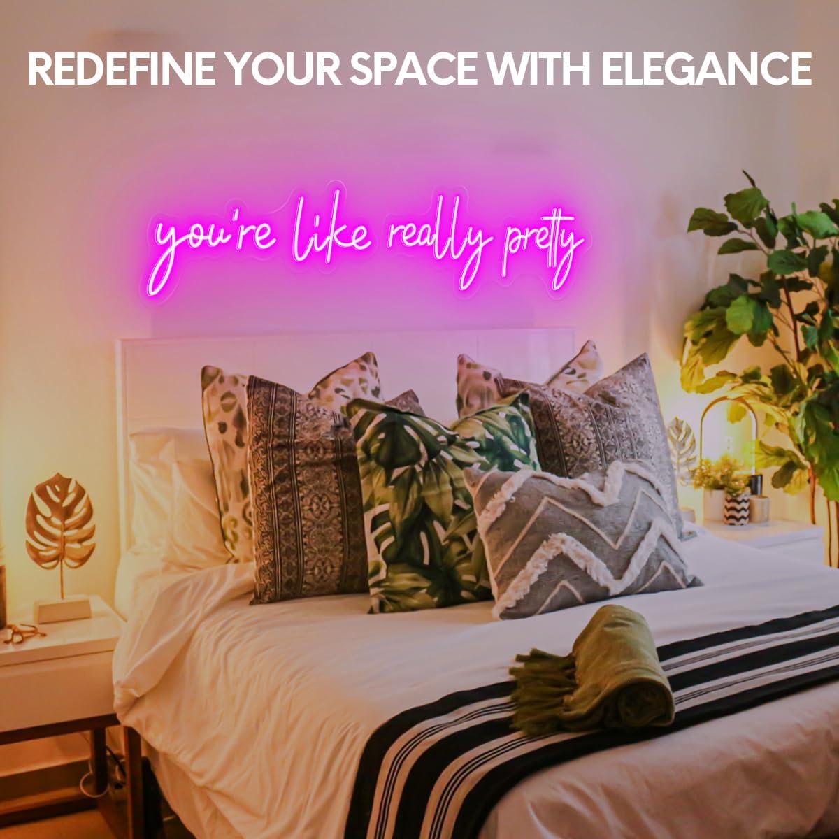 Letrero Neón Eres Realmente Bonita LED 81.28 cm con Control Remoto