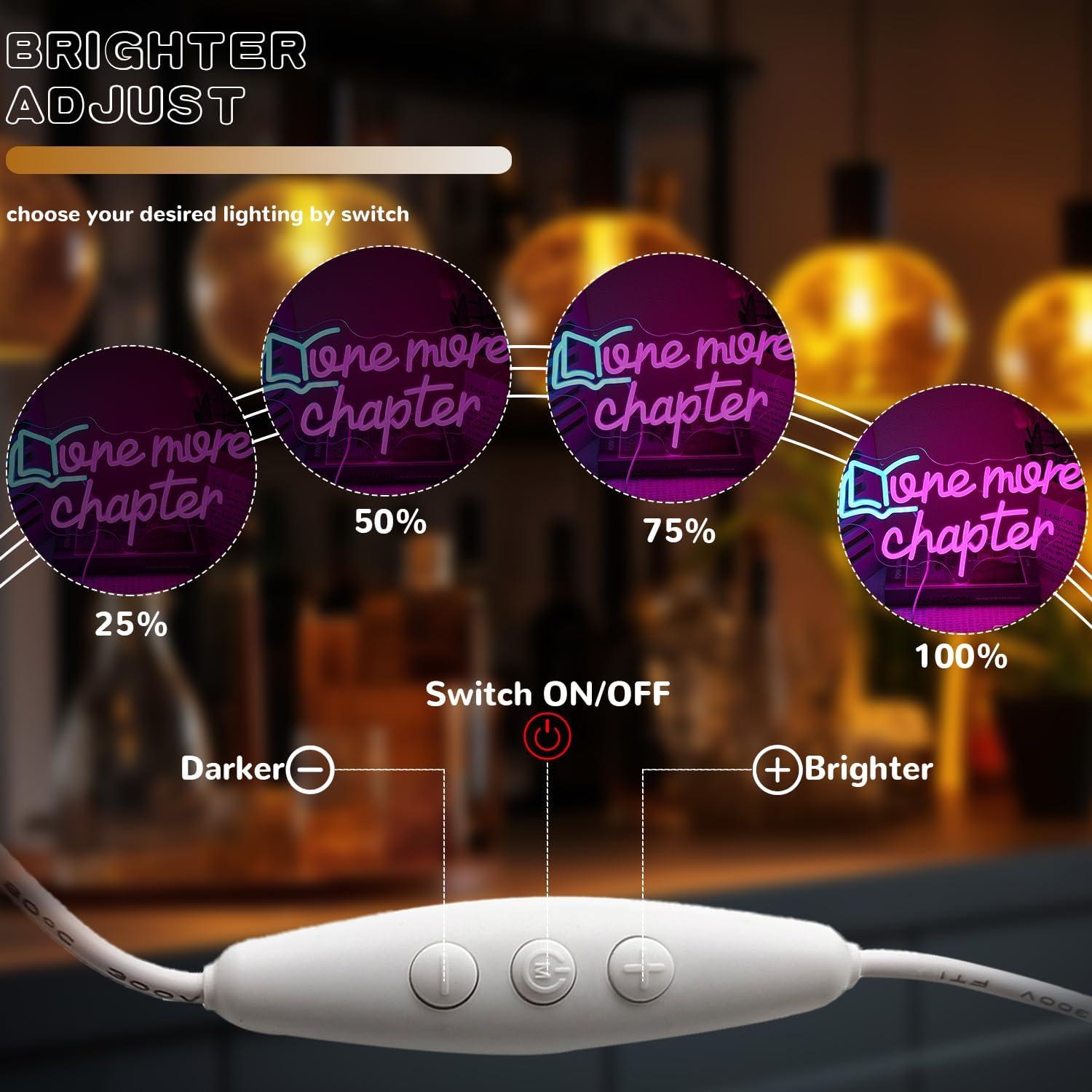 Letrero Neón Un Capítulo Más LED para Decoración de Pared 61x13 cm