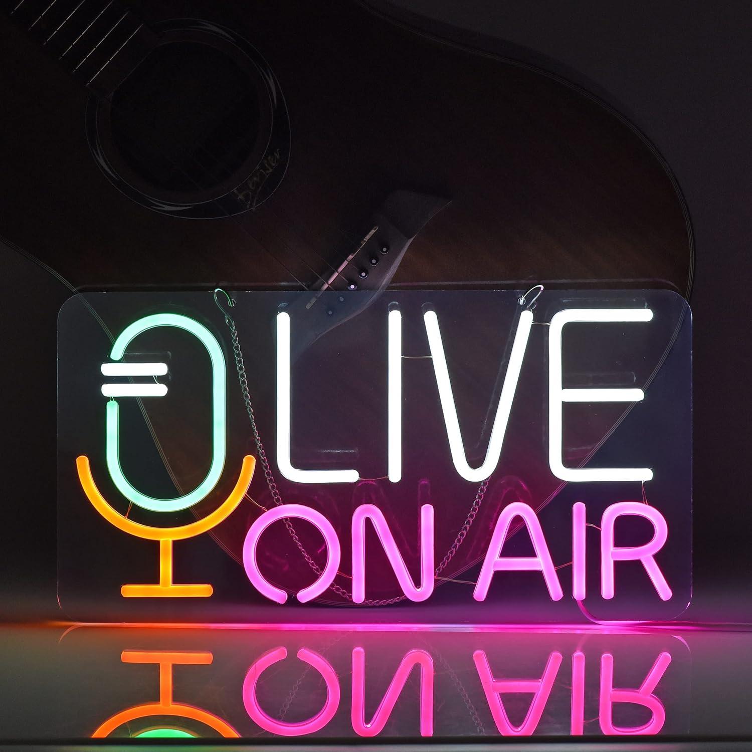 Señal de Neón LED Regulable SGTD EN VIVO 43x23 cm