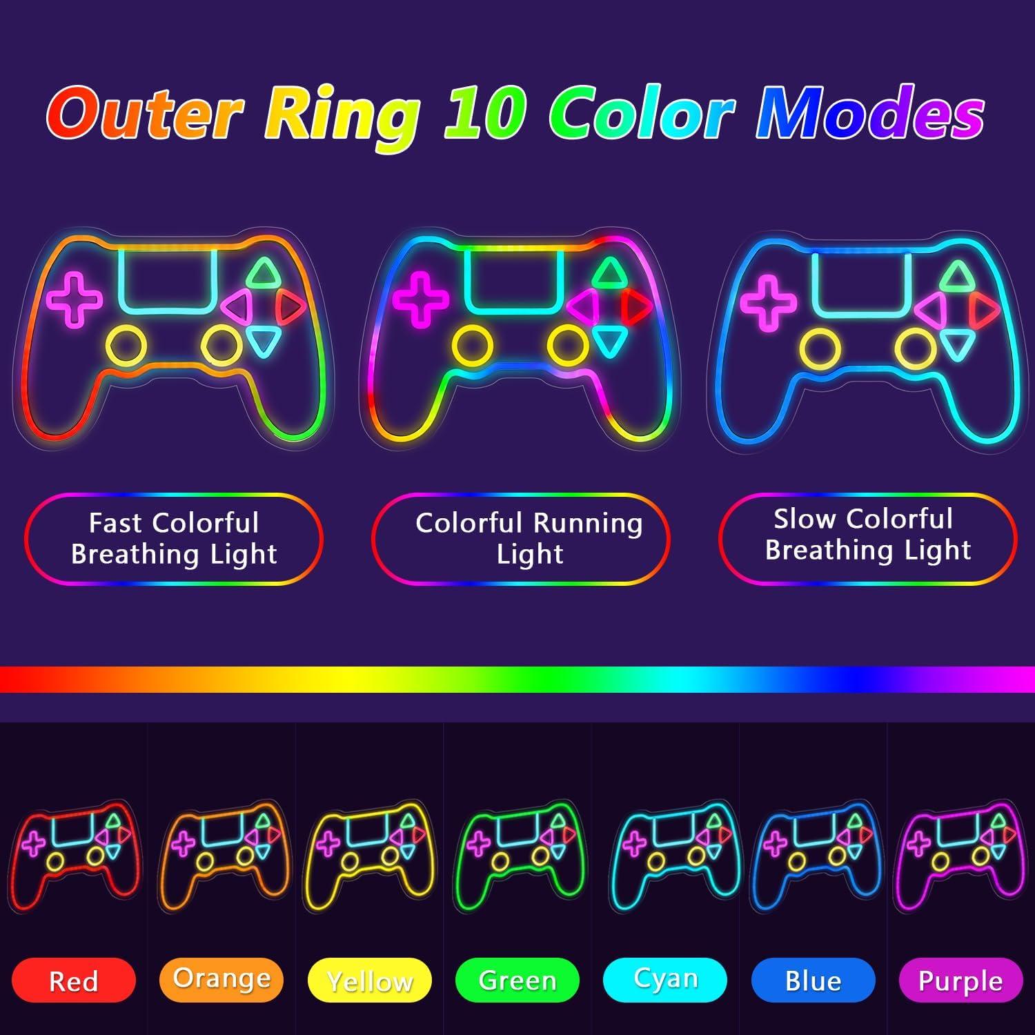 Luz de Neón Gamer Qusea Gamepad RGB LED USB 28x40.6cm