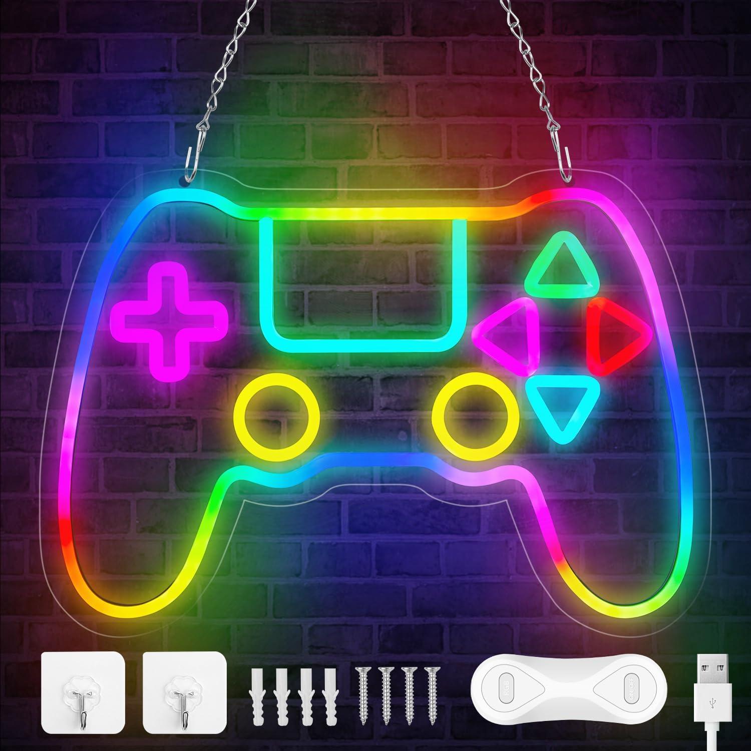 Luz de Neón Gamer Qusea Gamepad RGB LED USB 28x40.6cm