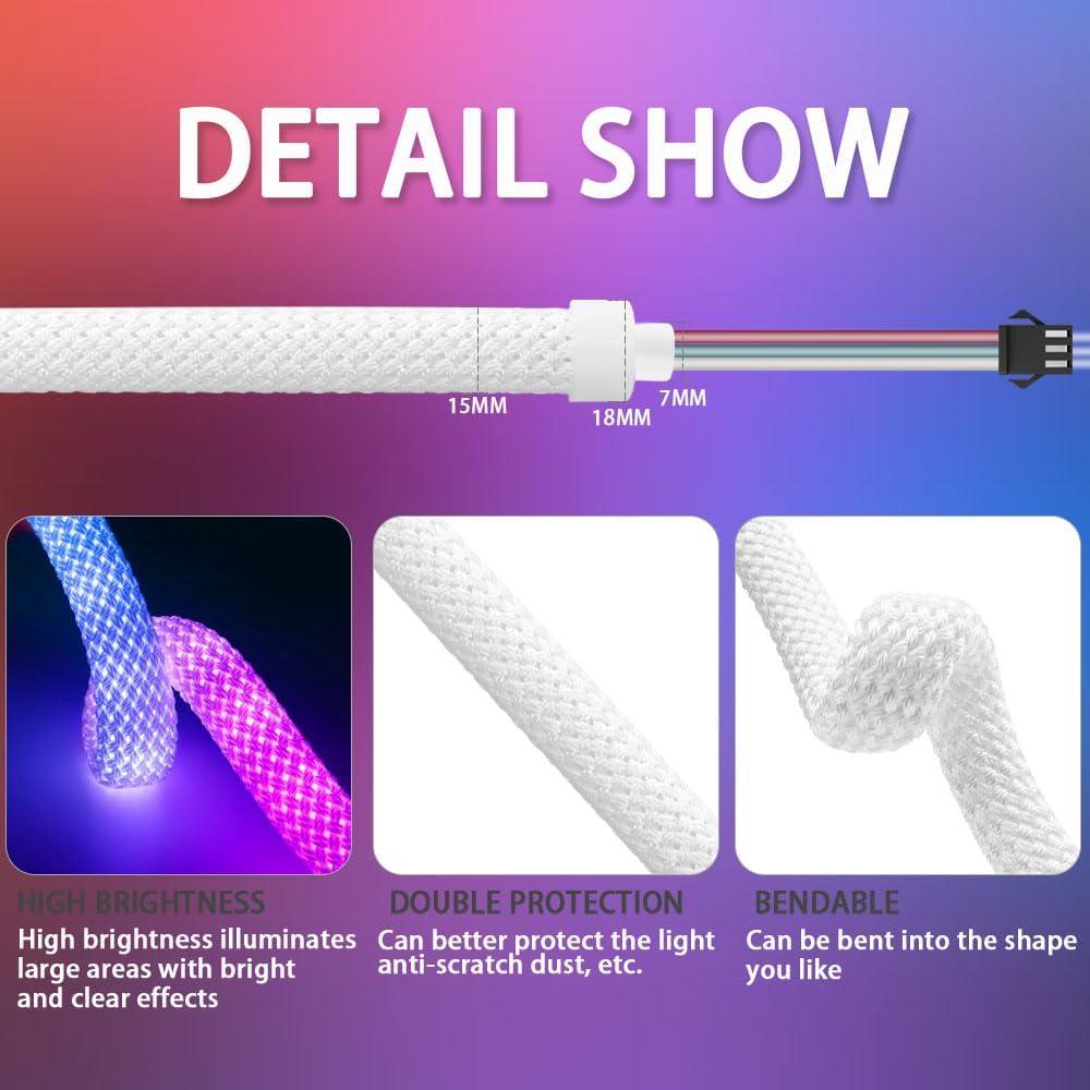 Tira LED Neon 2M WS2811 RGB Flexible Controlador Bluetooth