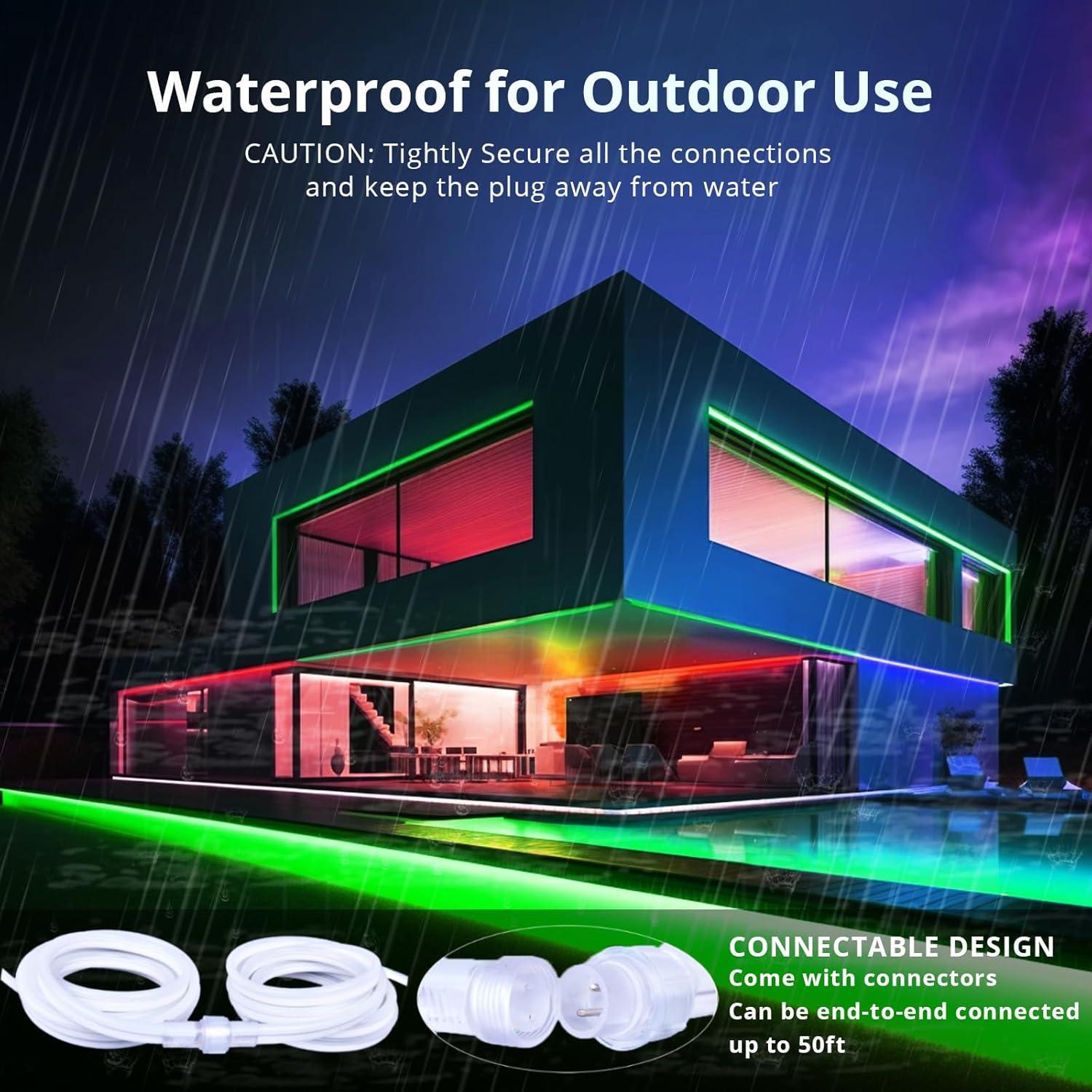 Luz de Tira Neón LED Verde 10m Areful Impermeable 1200 LEDs