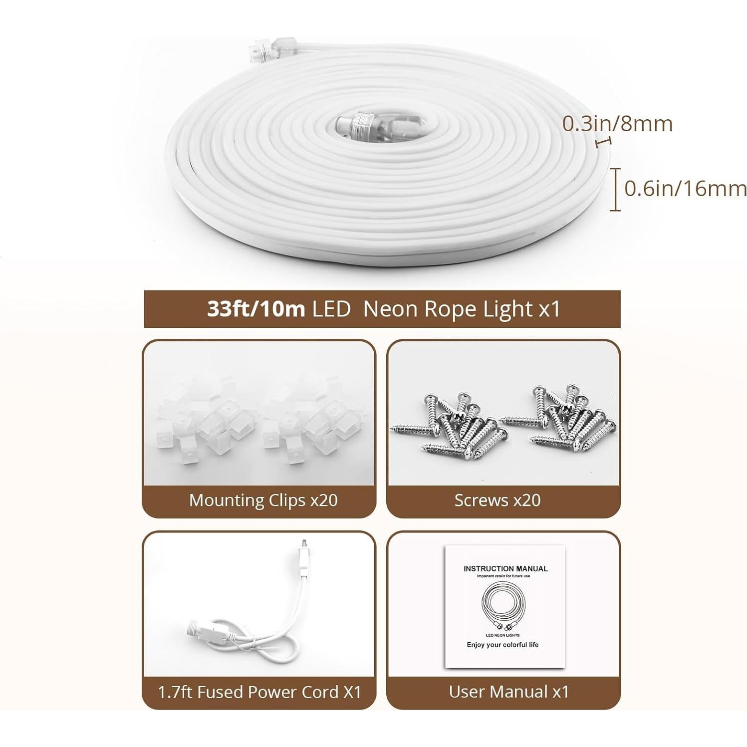 Luz de Tira Neón LED Verde 10m Areful Impermeable 1200 LEDs
