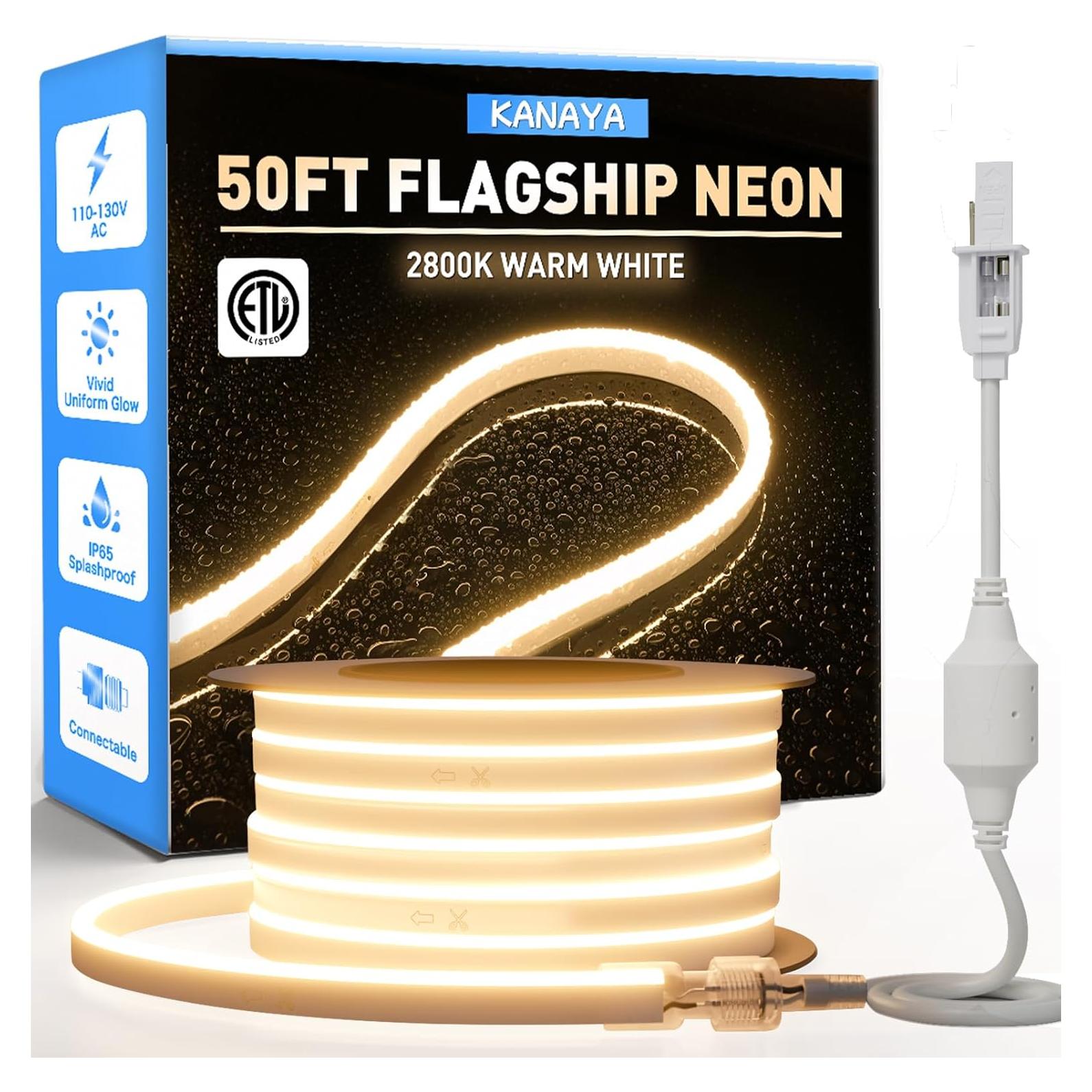 Tira de Neón LED KANAYA 15M Cálido Blanco 2800K IP65