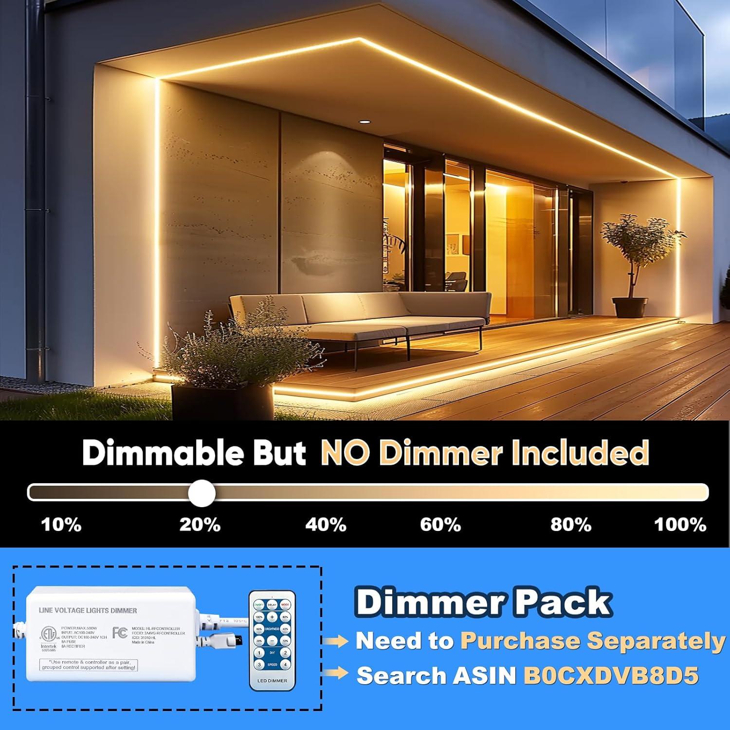 Tira de Neón LED KANAYA 15M Cálido Blanco 2800K IP65