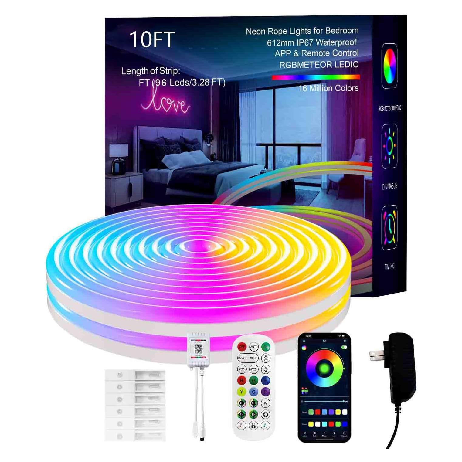 Tira de LED RGB 3.05m ATHONO, impermeable IP67, sincronización música