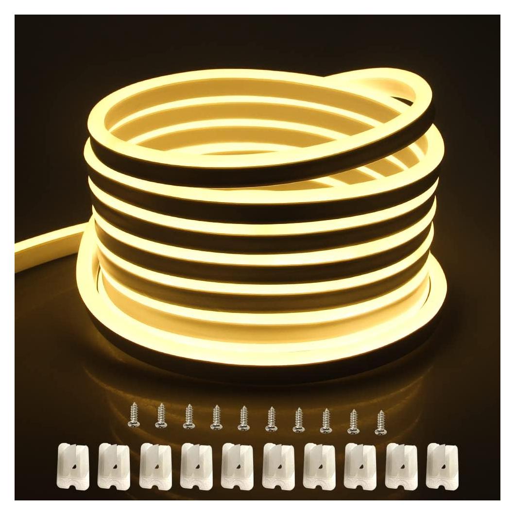 Tira de Neón LED Aclorol 5M Blanca Cálida Impermeable 120LEDs/M