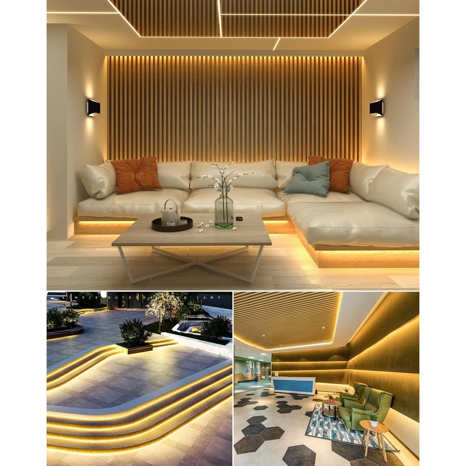 Tira de Neón LED Aclorol 5M Blanca Cálida Impermeable 120LEDs/M