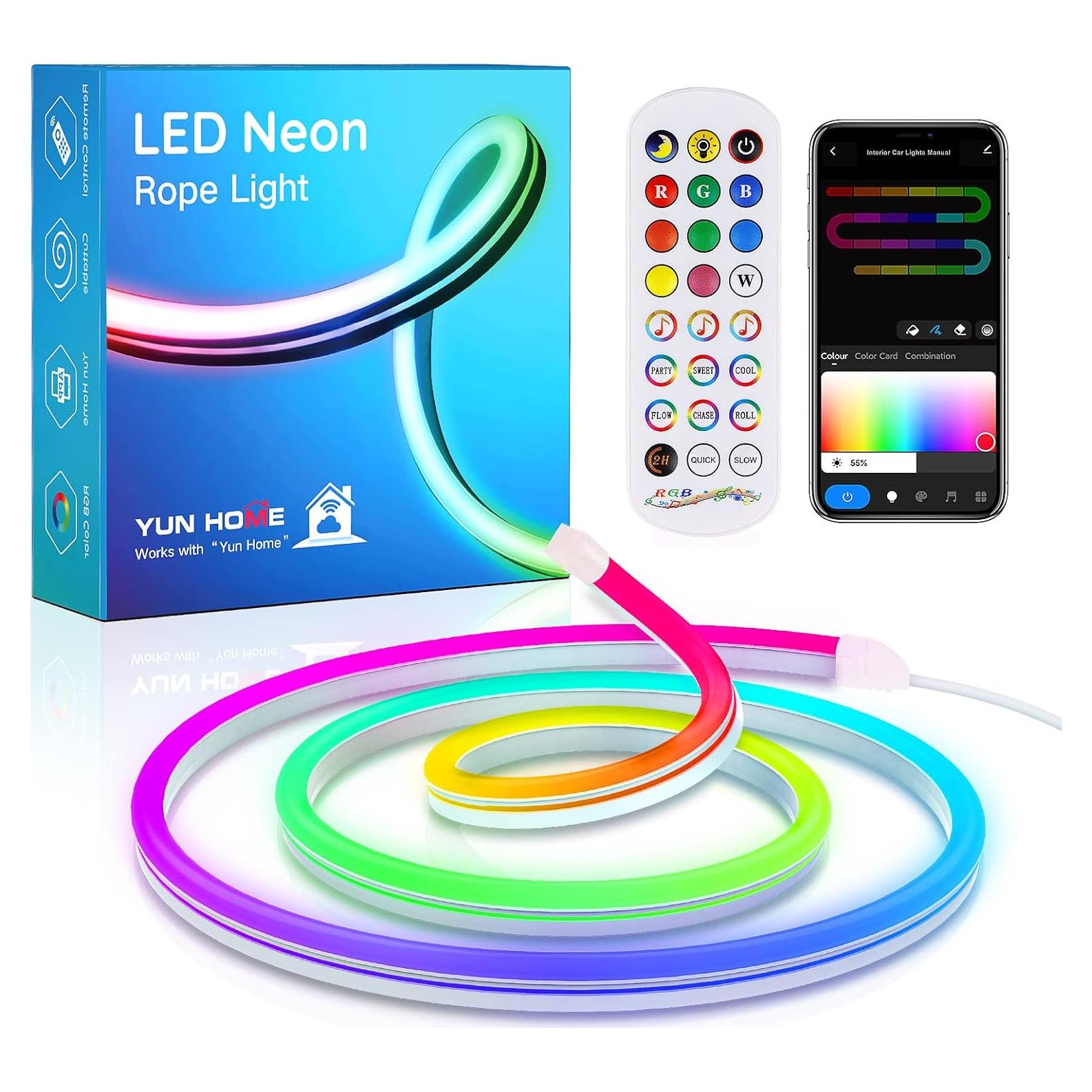 Tira LED Neón Flexible KJOY 3.5M RGB Control Remoto