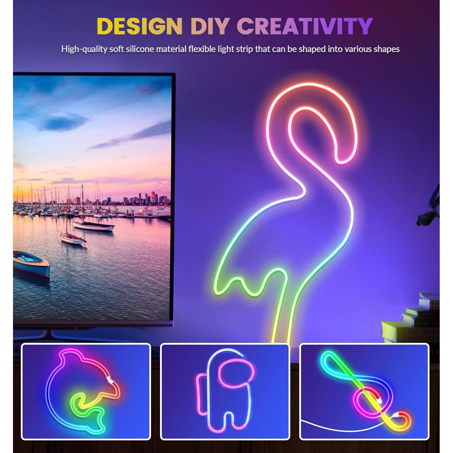 Tira LED Neón Flexible KJOY 3.5M RGB Control Remoto