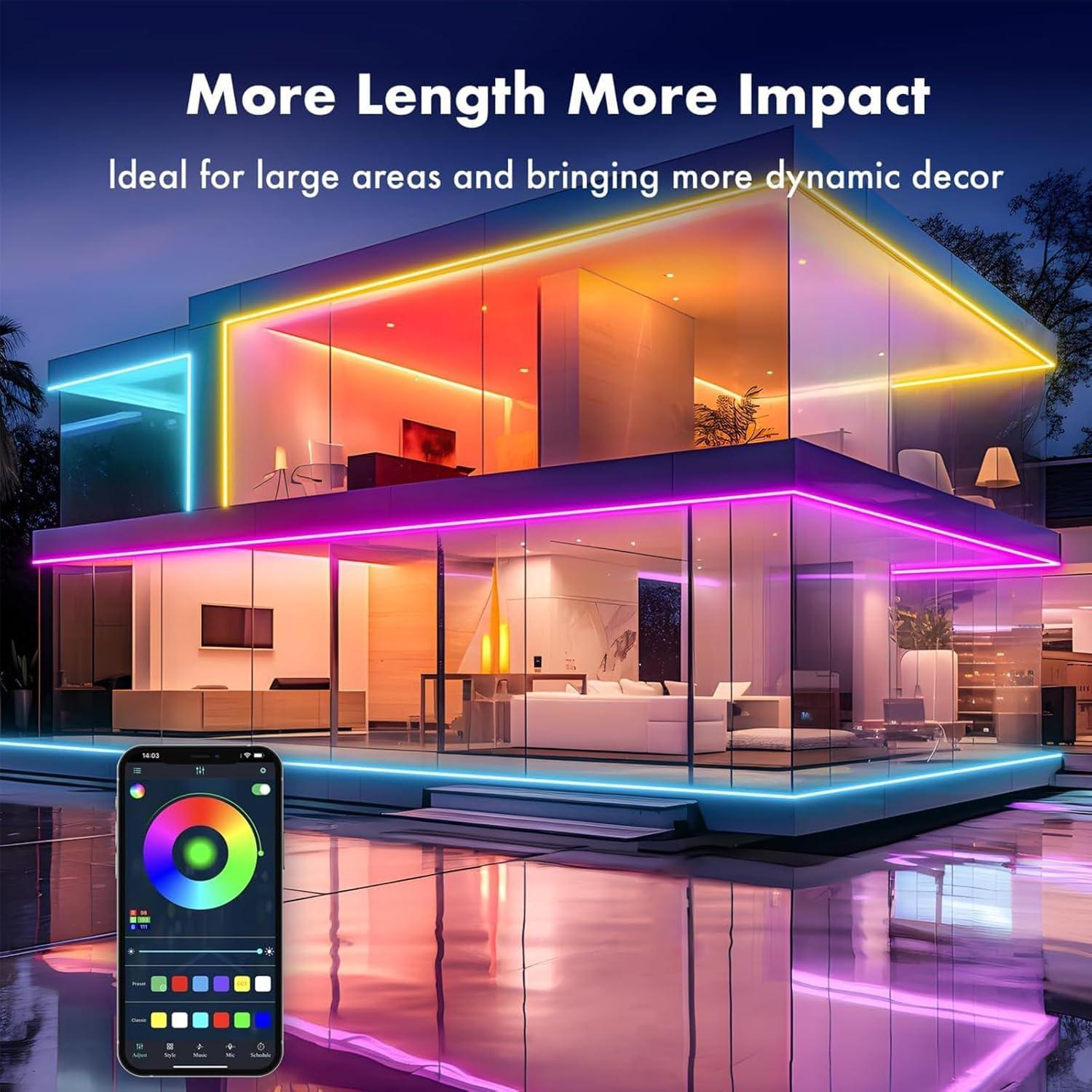 Luces de Cuerda de Neón AXMVEZ 10m RGB IP67 Control APP