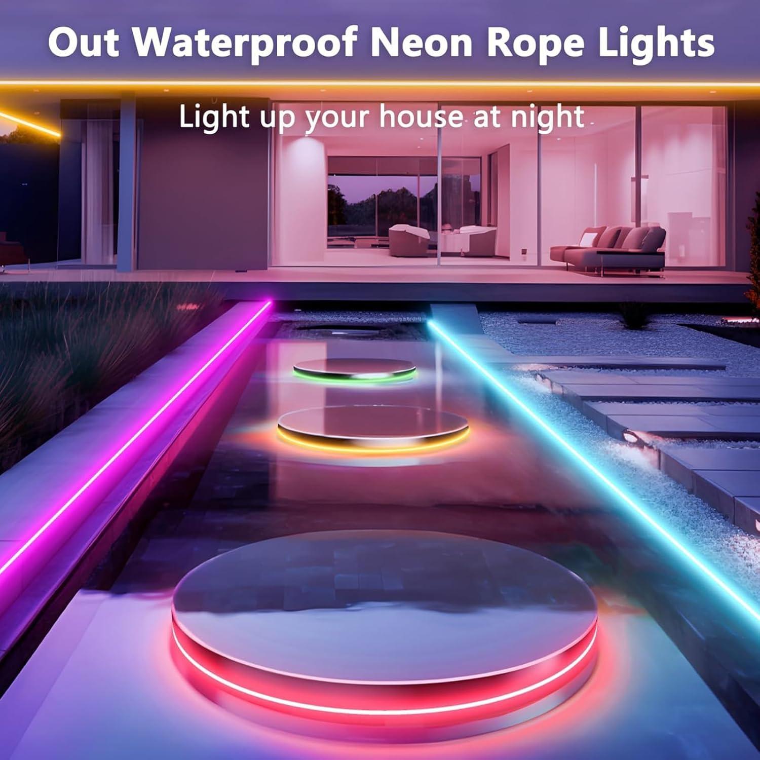 Luces de Cuerda de Neón AXMVEZ 10m RGB IP67 Control APP