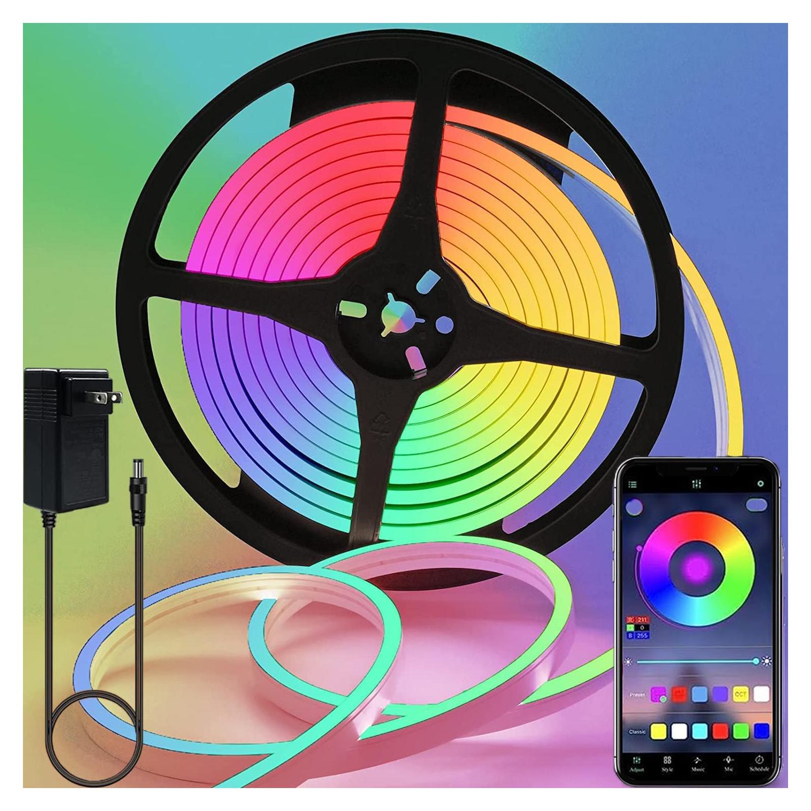 Tira de Luces LED Neón RGB 5m Lucienstar, Control App, IP67