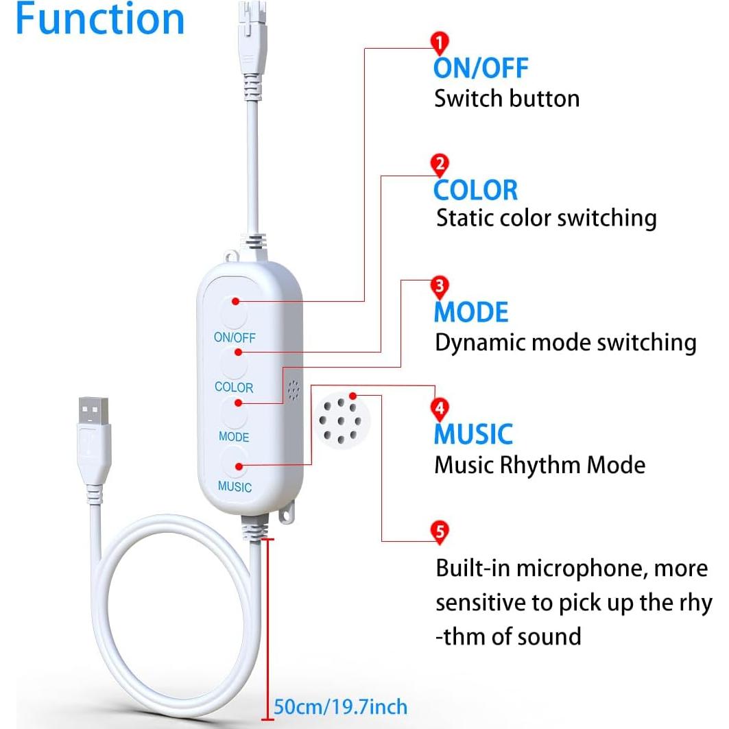 Tira de Luz LED RGB 2.99m Azhongxus con Control Remoto