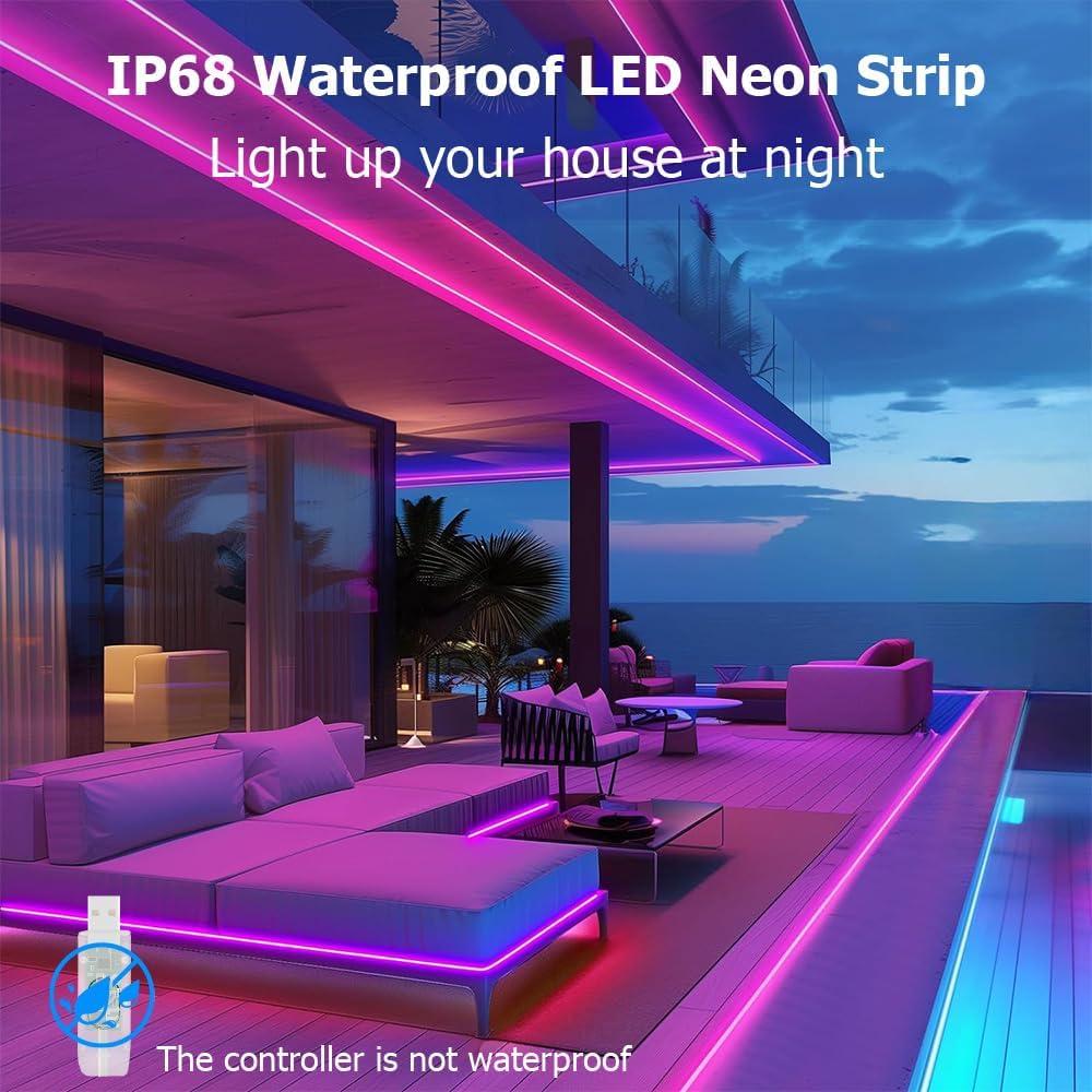 Luces de Cuerda LED Neón EcoMyLife 5M RGB Dimmable IP68