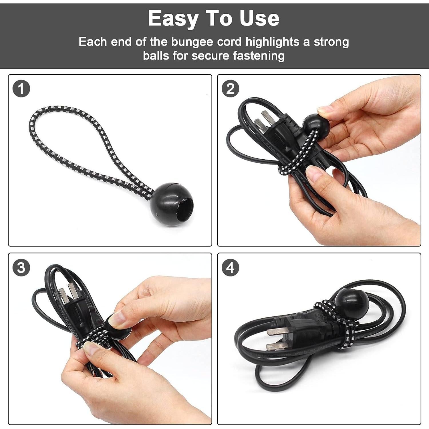 Paquete de 25 Bungees Elásticos CEDNQQWS 31.75 cm con Bola