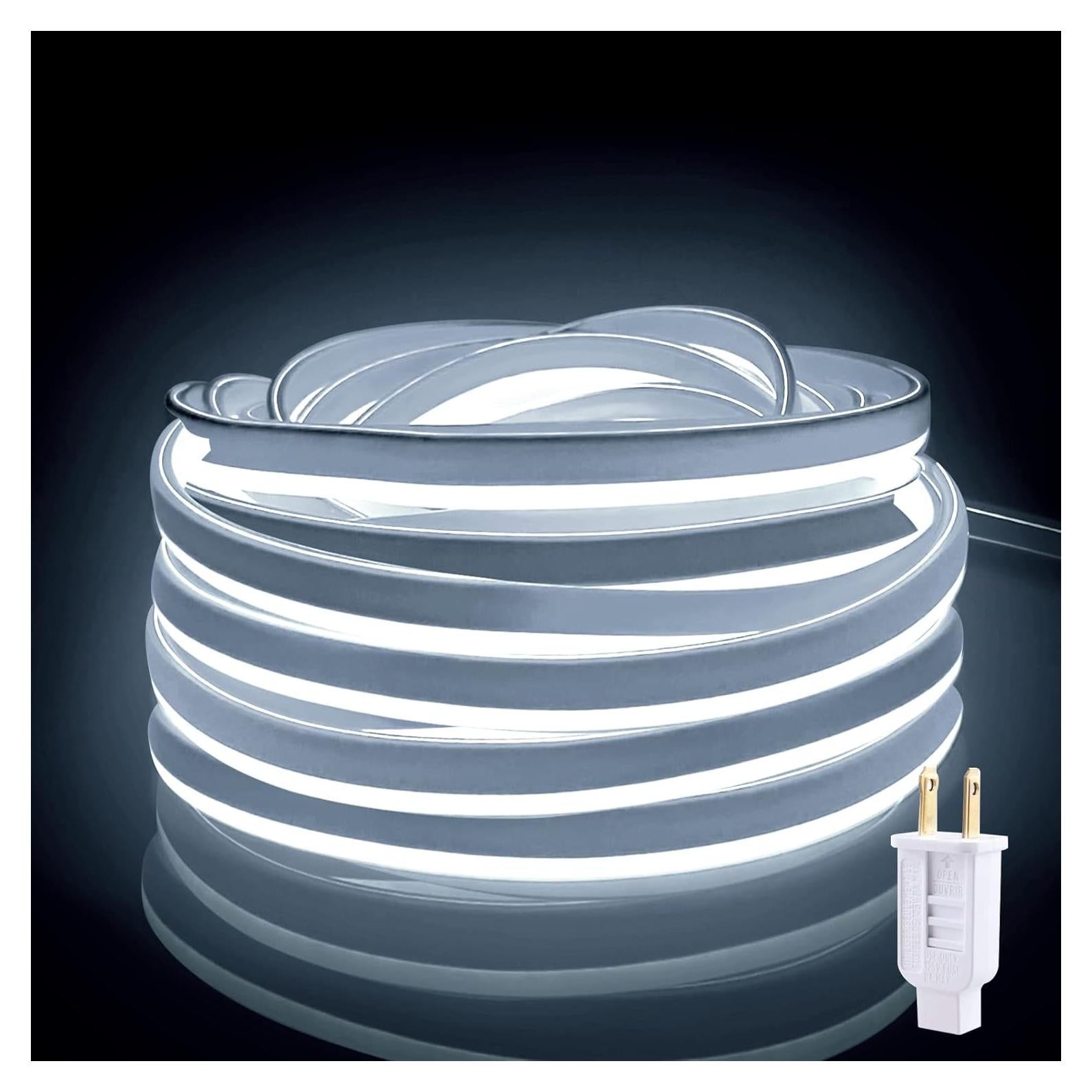 Luces de Cuerda LED Neón 15m GuoTonG Blancas Impermeables