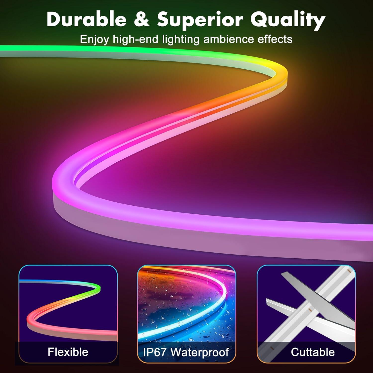 Cinta LED Neón LAFULIT 6m RGB Impermeable con Control Remoto