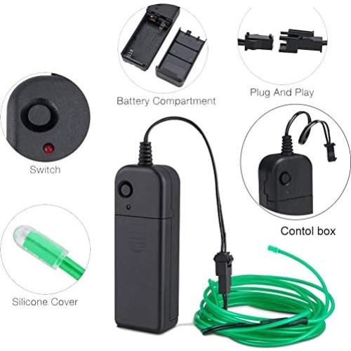 Hilo Electroluminiscente MaxLax 2.74m con Batería - 5 Colores