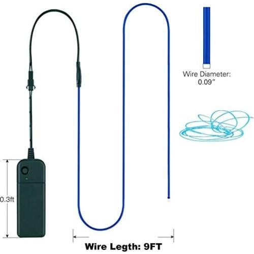 Hilo Electroluminiscente MaxLax 2.74m con Batería - 5 Colores