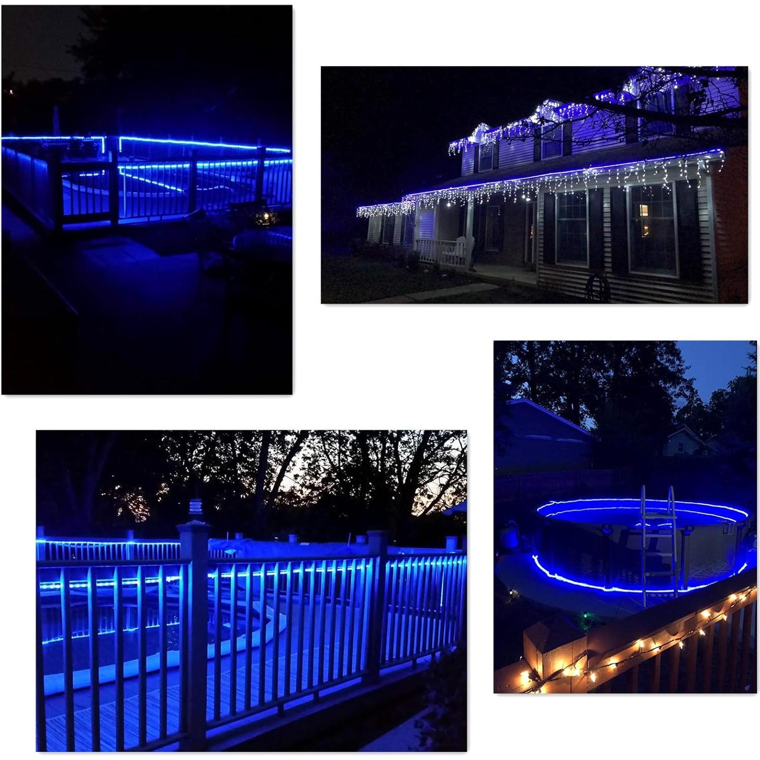 Luces de Cuerda LED 100 Pies Buyagn Azul Impermeables