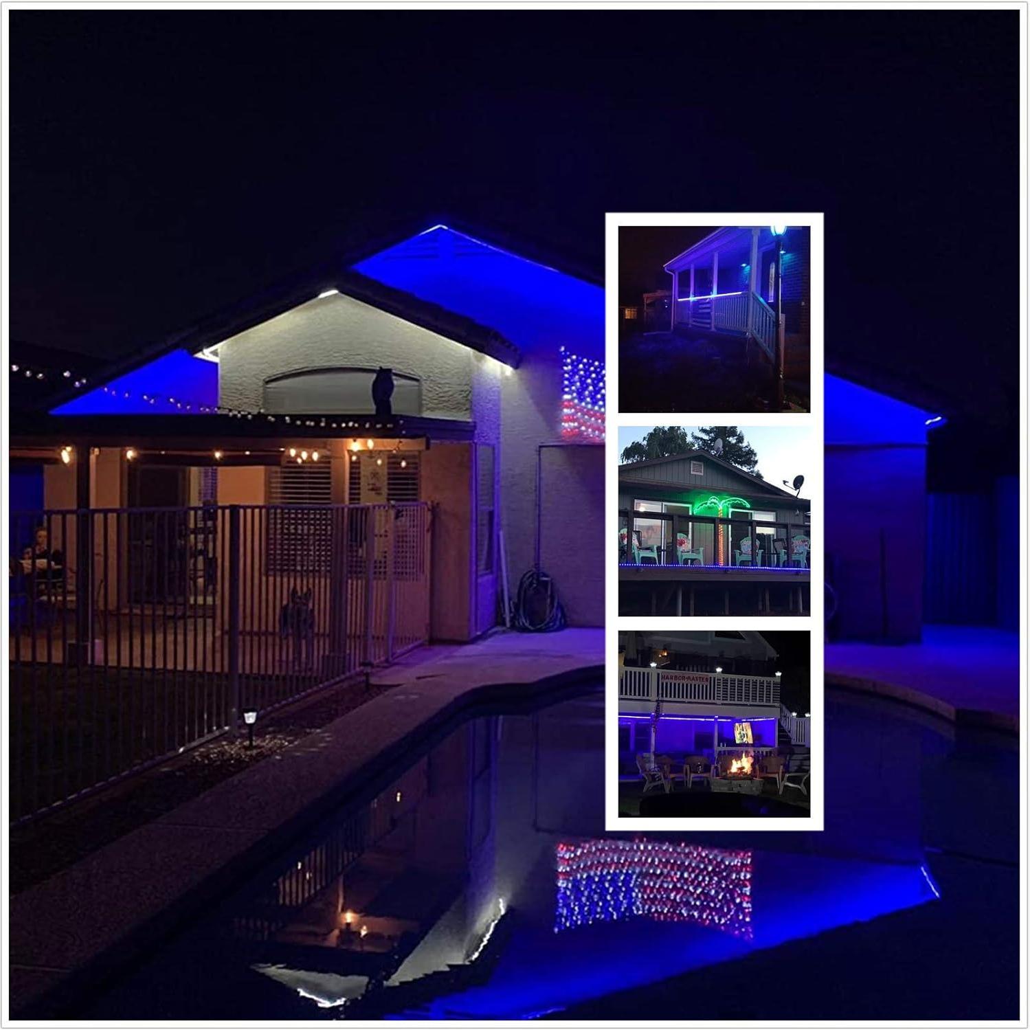 Luces de Cuerda LED 100 Pies Buyagn Azul Impermeables