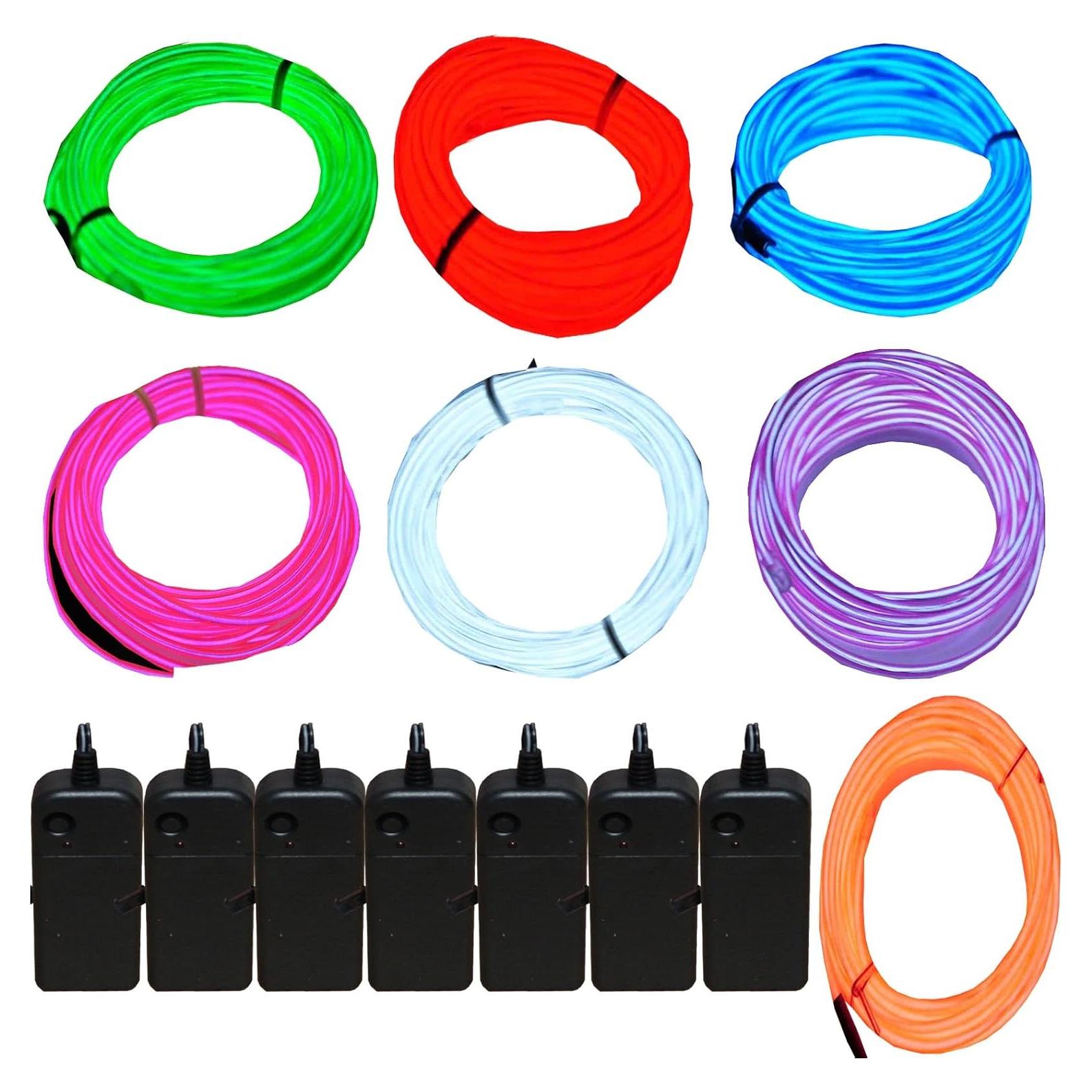 Paquete de 7 luces de neón JYtrend 2.7m colores variados