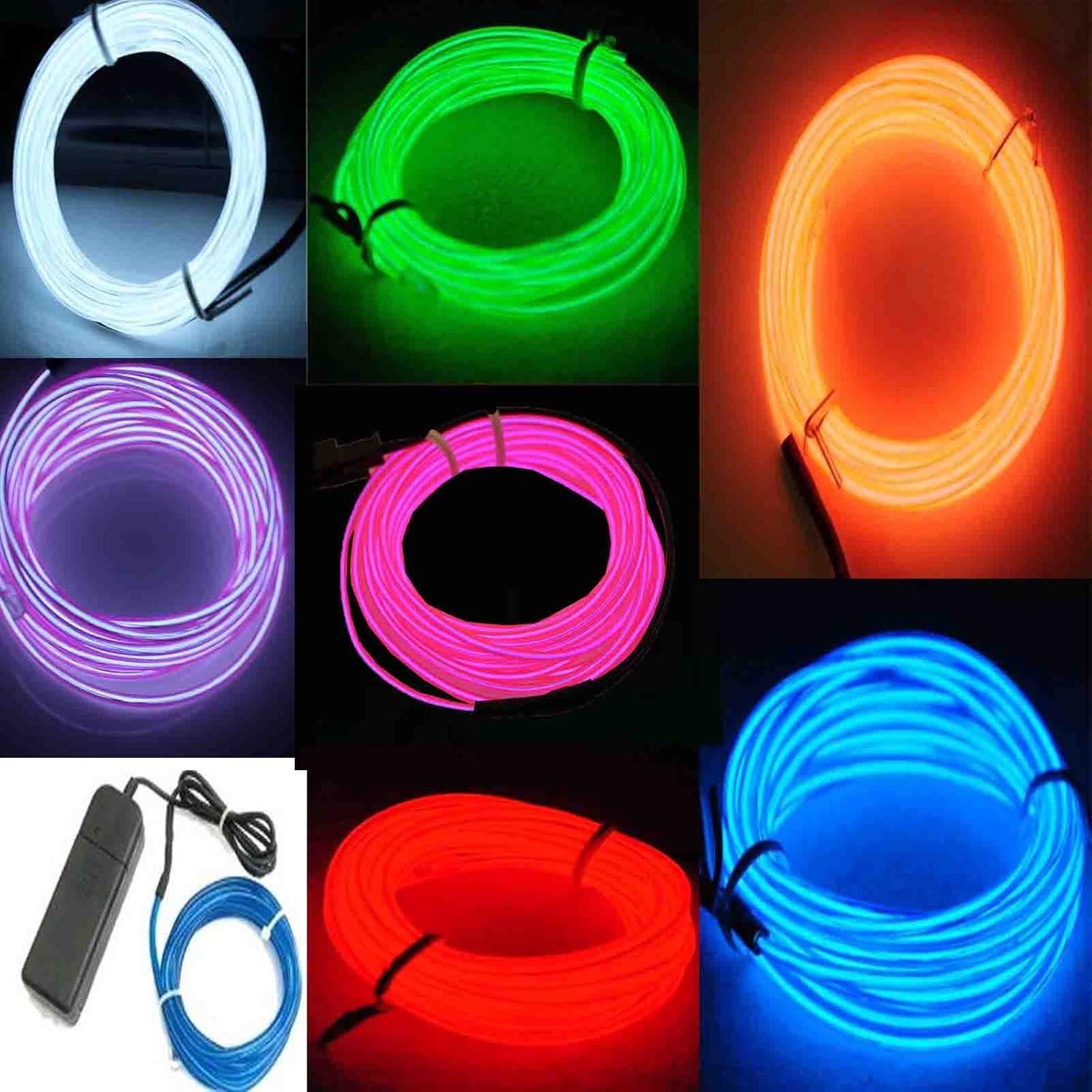 Paquete de 7 luces de neón JYtrend 2.7m colores variados