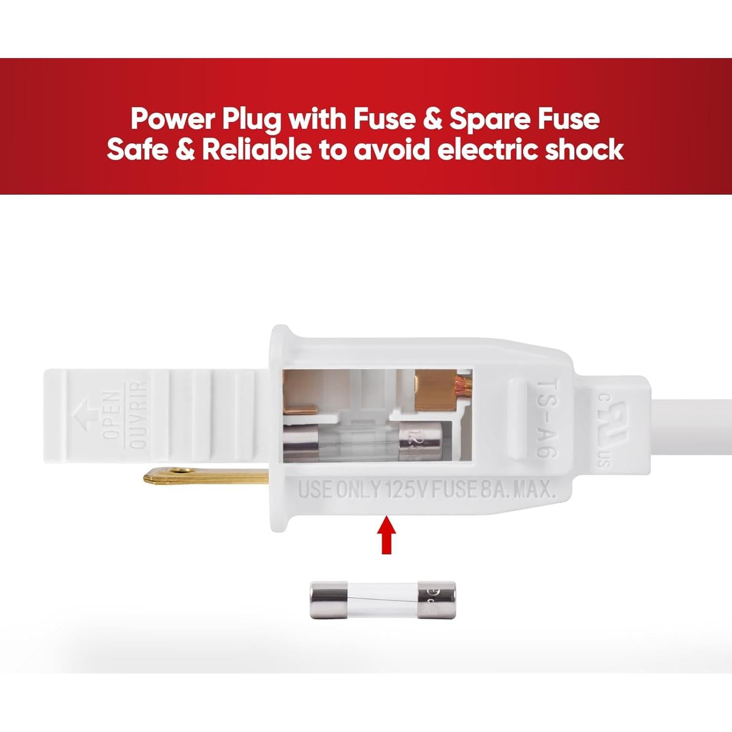 Paquete de 3 Cables de Alimentación Shine Decor 1.52m 110V