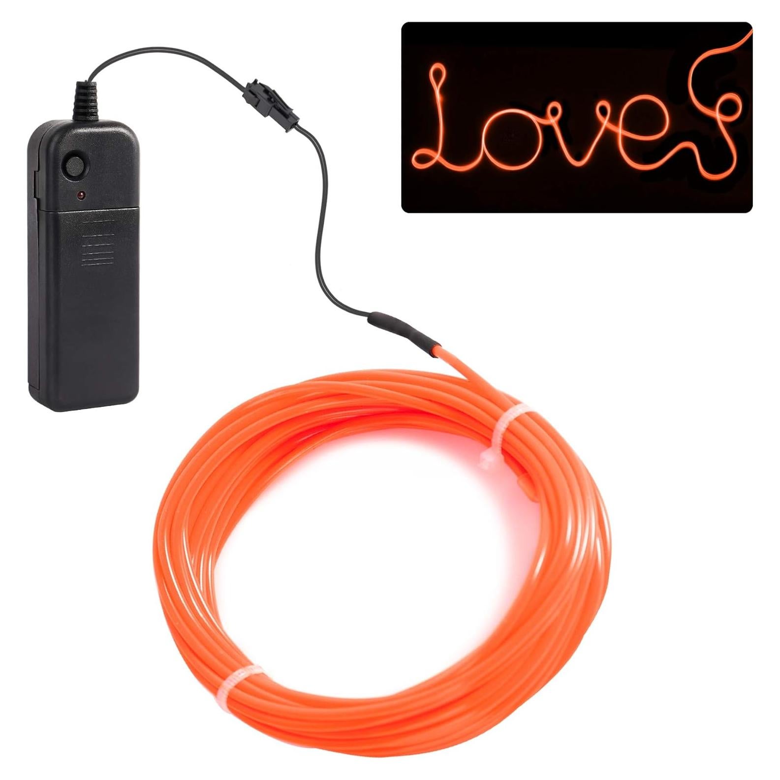 Luz de Alambre EL 5m Naranja - Tira de Luces Brillantes