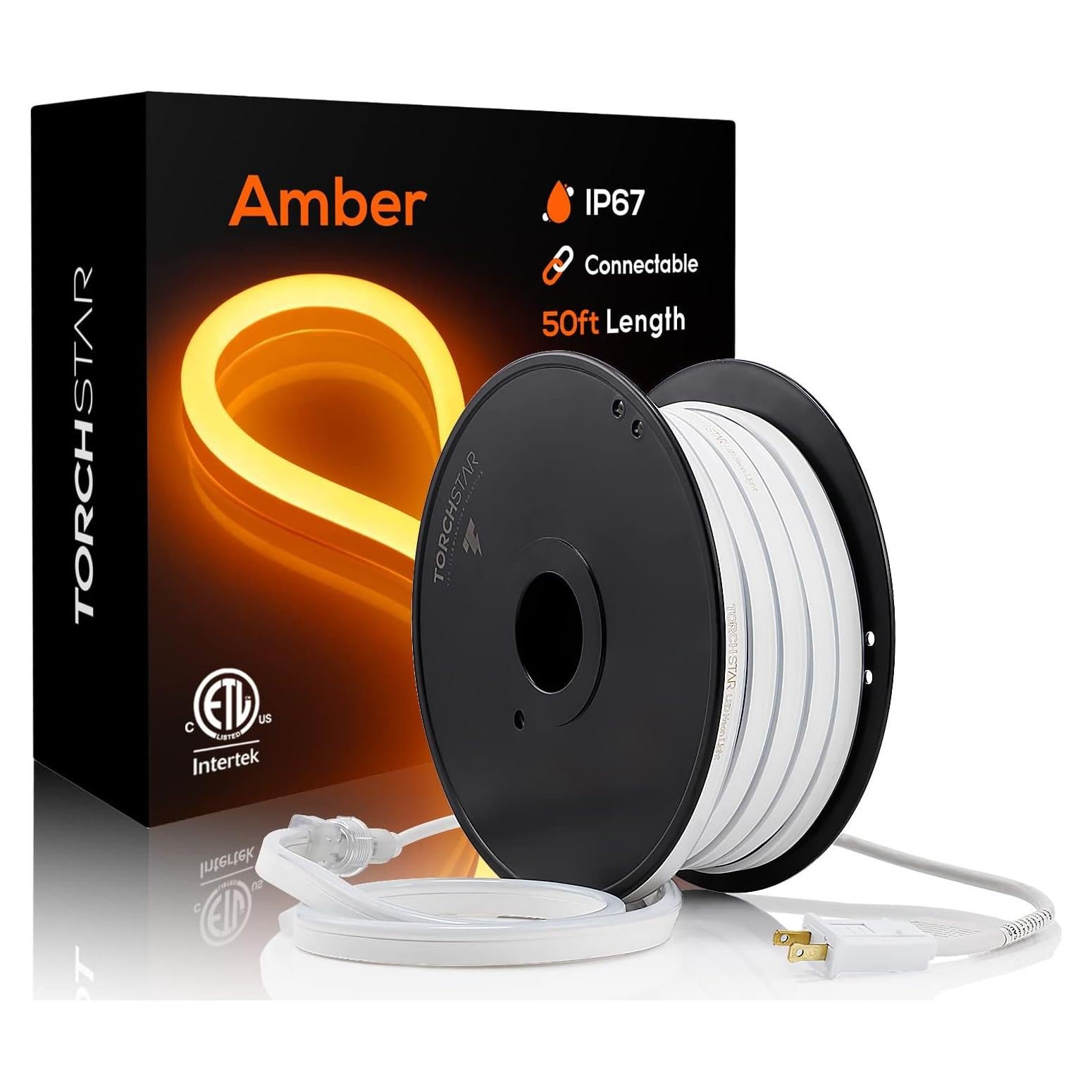 Luces LED de Cuerda TORCHSTAR 15.24m Ámbar IP67 Conectables