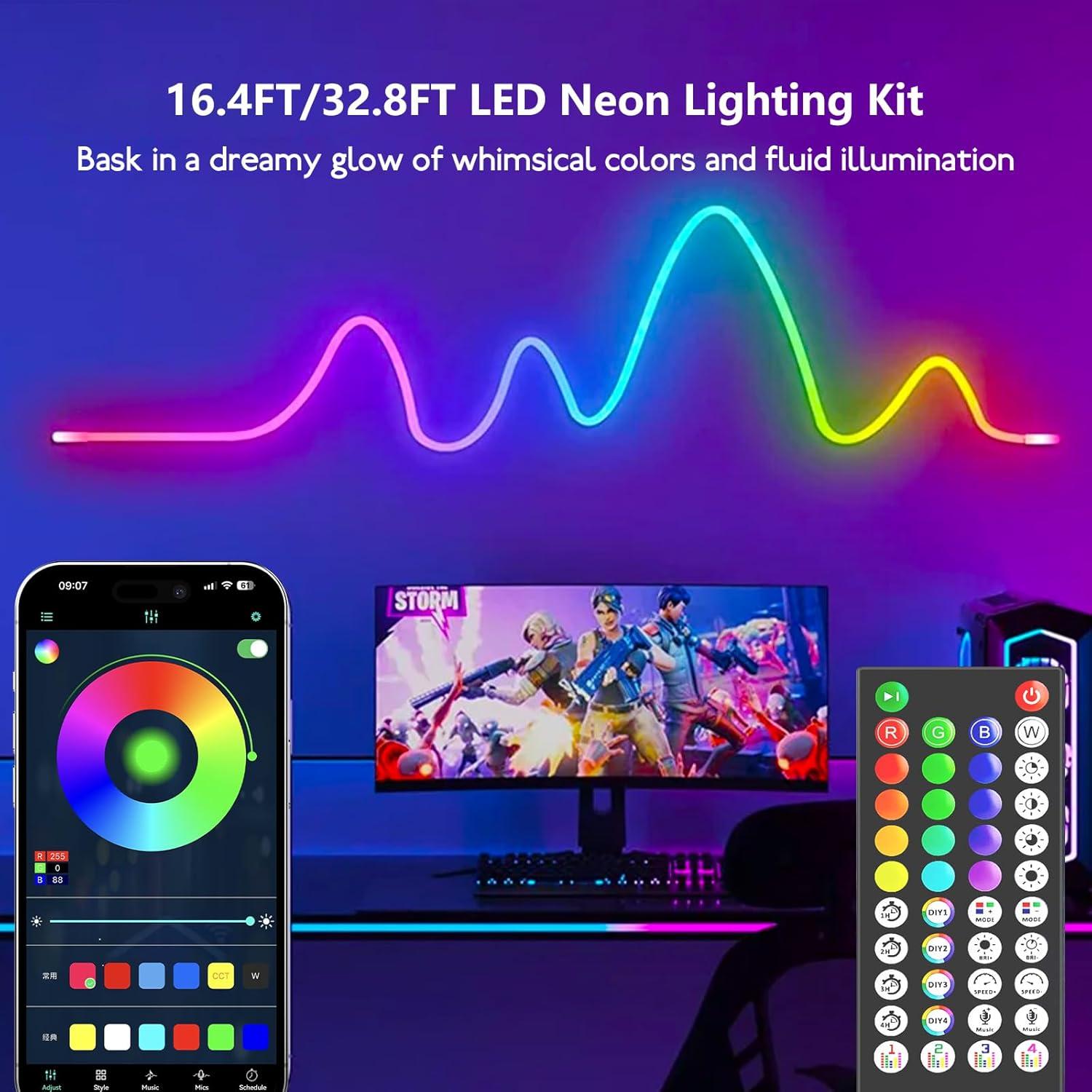 Tira de Luz LED Neón 20M RGB Icever Impermeable Control APP
