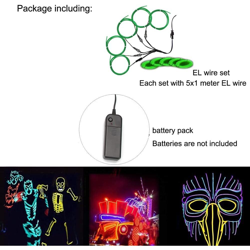 Cable de luz de neón 5m TiTiToo verde decorativo