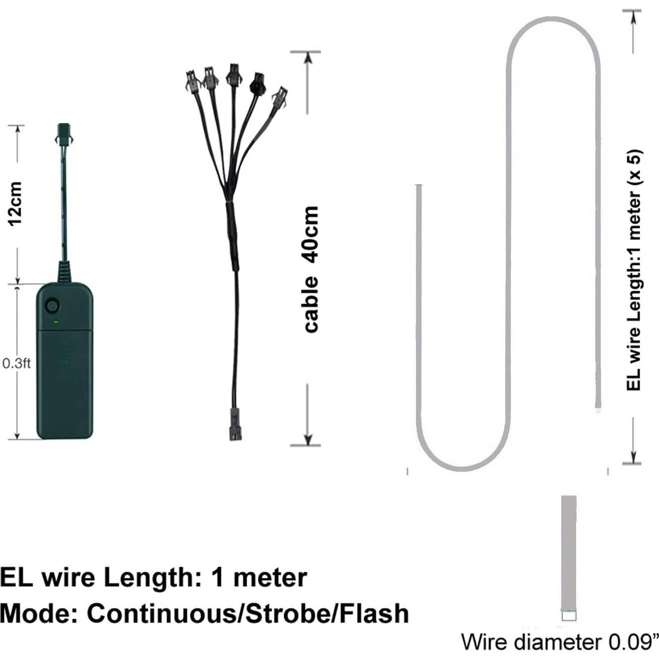 Cable de luz de neón 5m TiTiToo verde decorativo