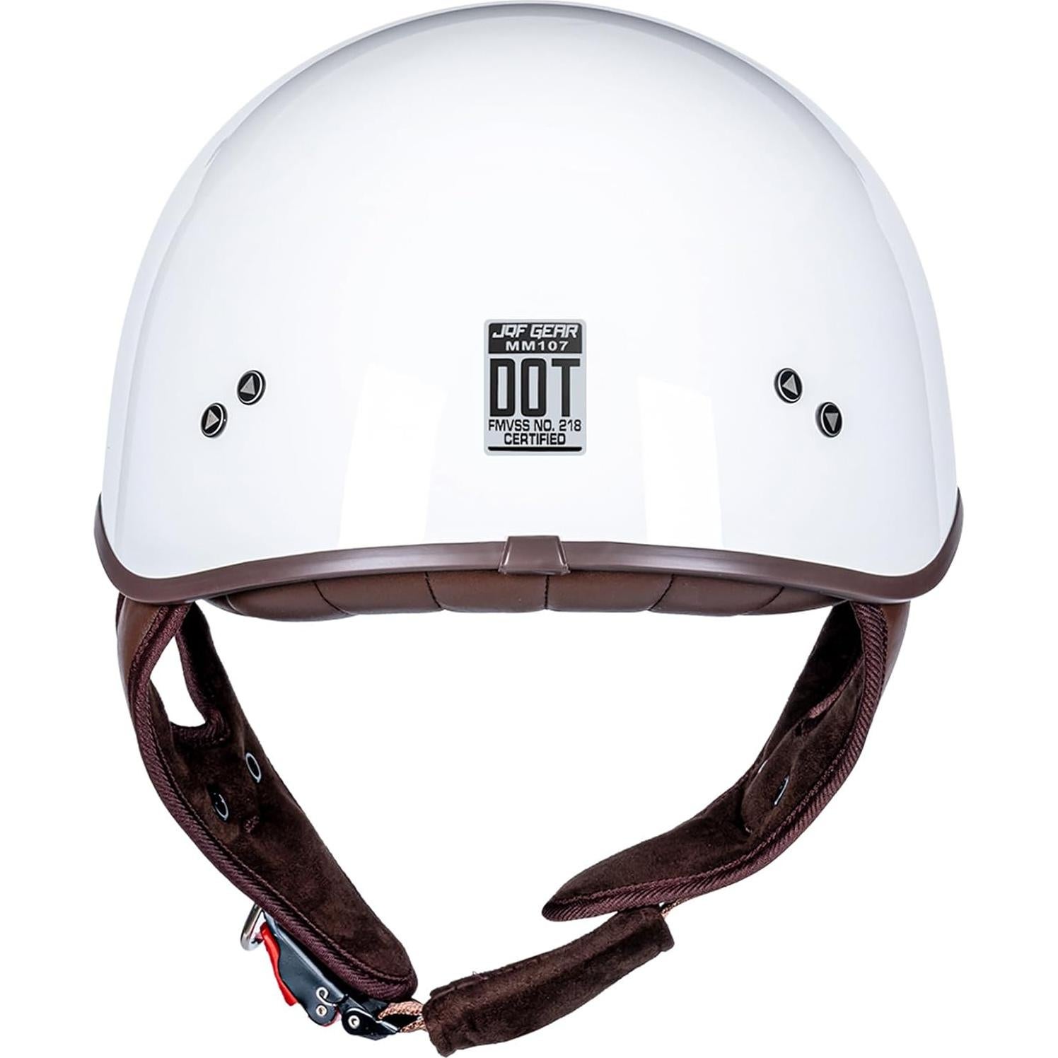 Casco de motocicleta JQF Gear MM107 Retro Blanco Grande
